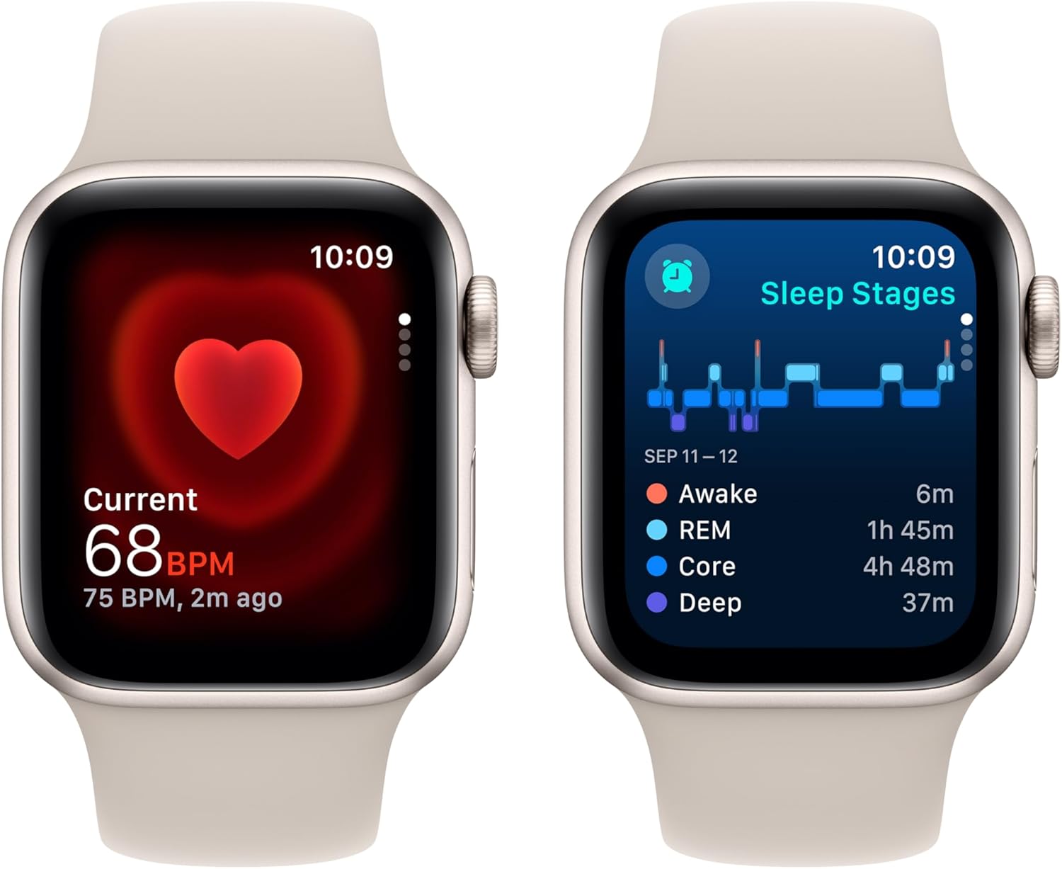 Apple Watch SE (2nd Gen) 40mm GPS + Cellular Smartwatch - Aluminum Case with Sport Band S/M - Fitness Tracker, Heart Rate Monitor, Sleep Tracking & Crash Detection (Renewed) - Perfect for Workouts, Running & Daily Activity Tracking