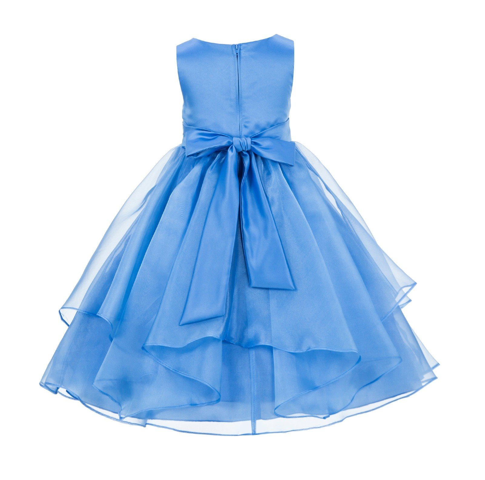 ekidsbridal Asymmetrical Ruffled Organza Sequin Flower Girl Dress for Toddlers - Perfect for Weddings, Pageants & Special Occasions