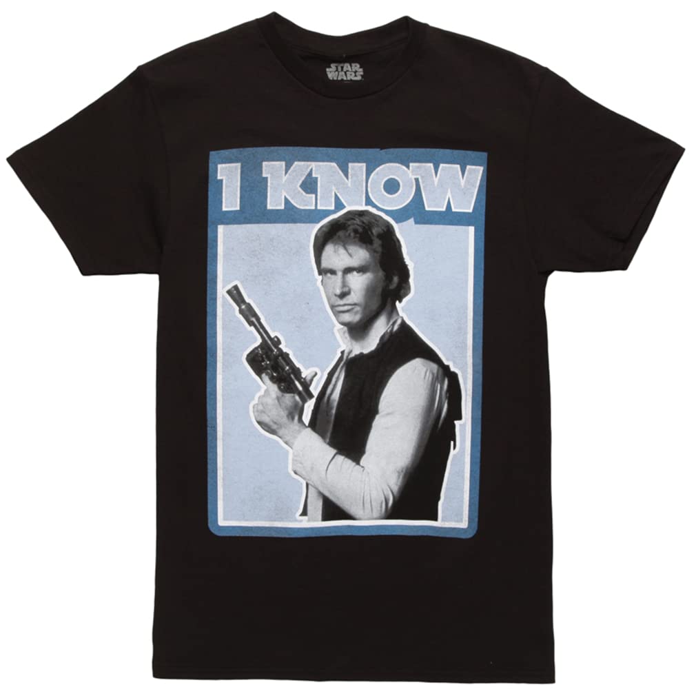 Men's Star Wars Han Solo 'I Know' Quote T-Shirt - Cool Graphic Tee for Fans, Cosplay & Casual Wear