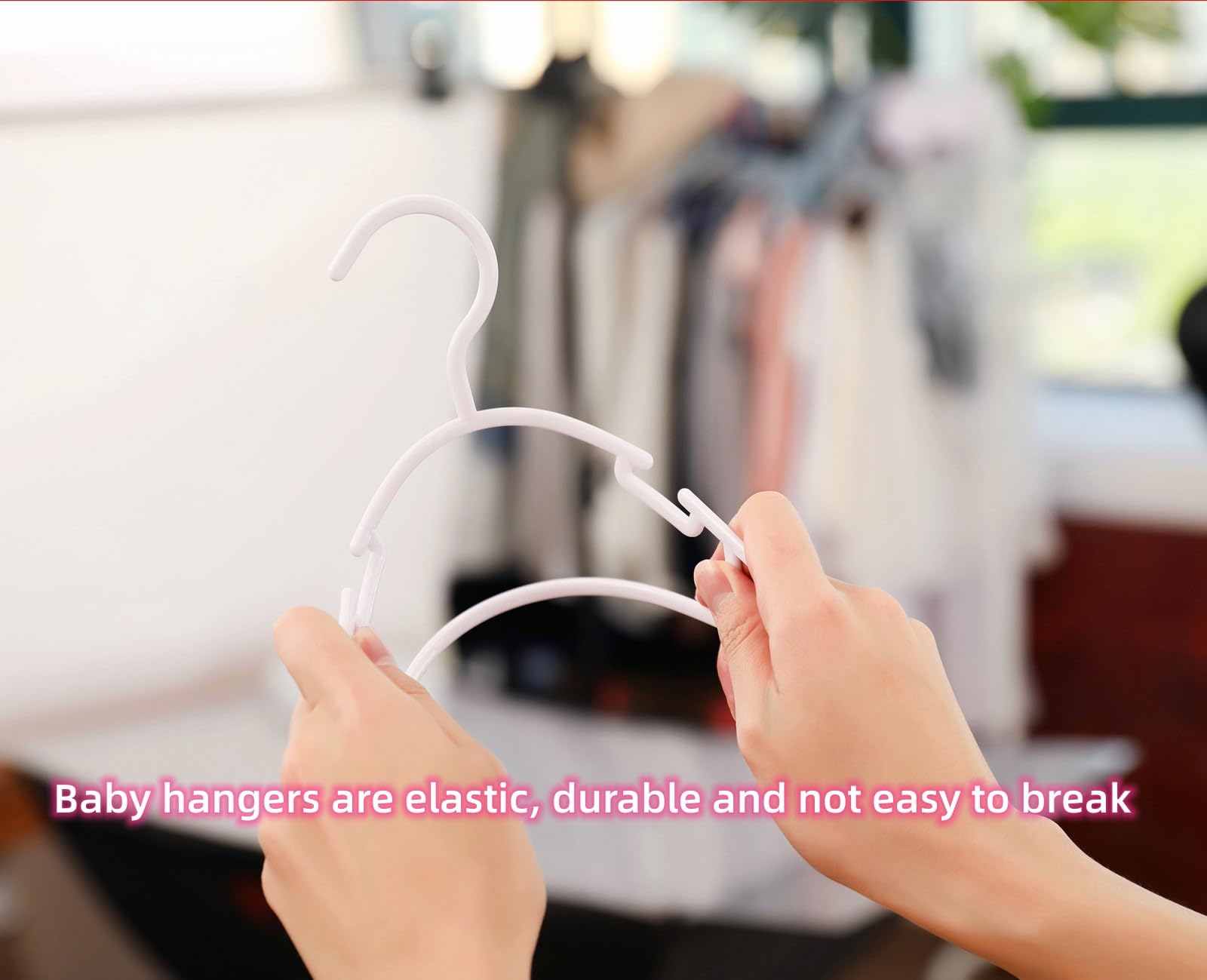 60 Pack White Baby Closet Hangers - Non-Slip Infant Clothes Hangers for Newborns, Toddlers & Kids - Ultra Thin Nursery Hangers for Boys & Girls - Perfect for Baby Showers, Nursery Organization & Children's Wardrobe Storage