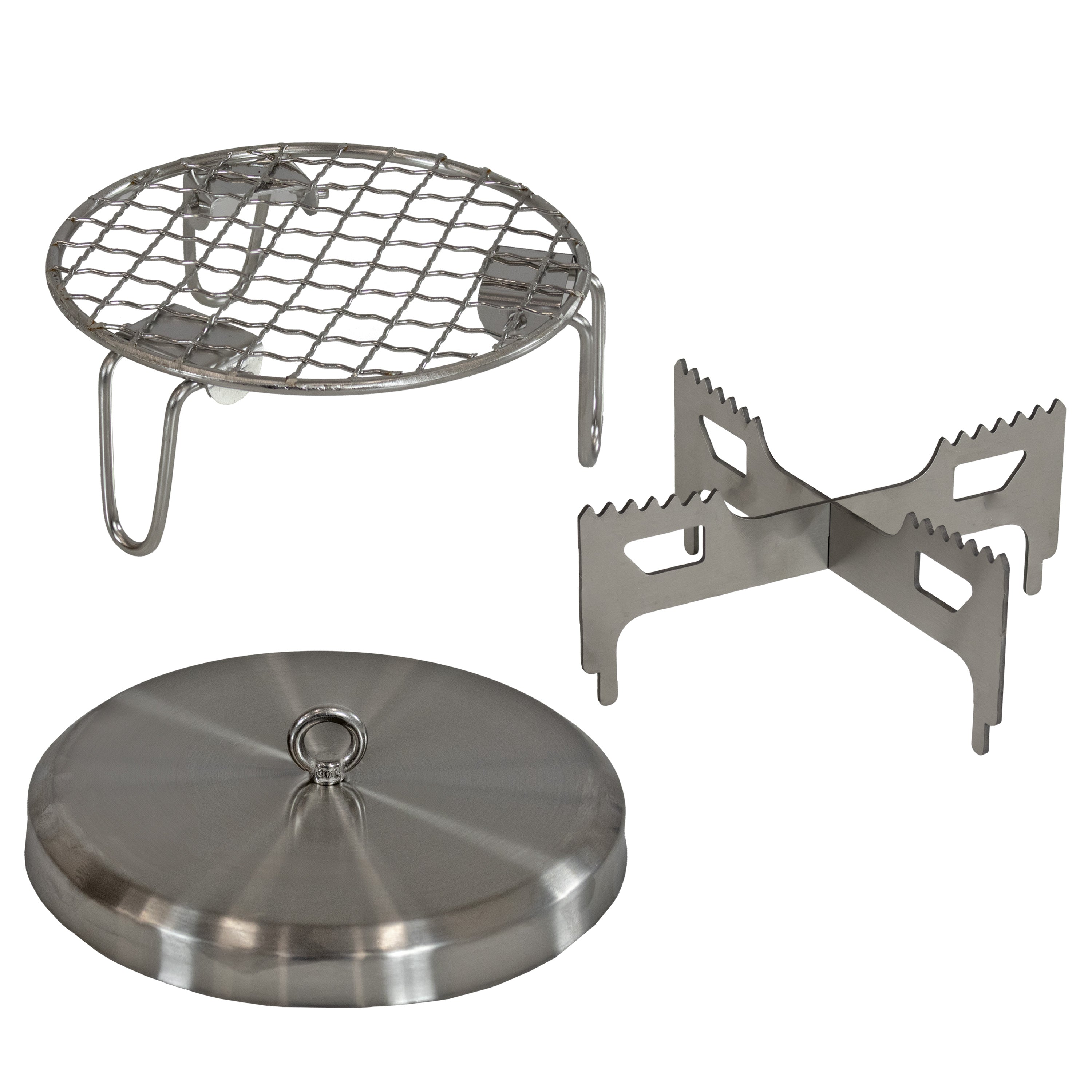 Premium Sunnydaze 3-Piece Stainless Steel Smokeless Fire Pit Accessory Set - 5.5 Inch Tools for Outdoor Camping, Backyard, Patio & Fireplace Use