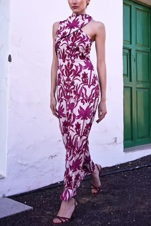 Stylish Printed One Shoulder Casual Maxi Dress for Women - Perfect for Beach Vacations, Summer Parties & Date Nights