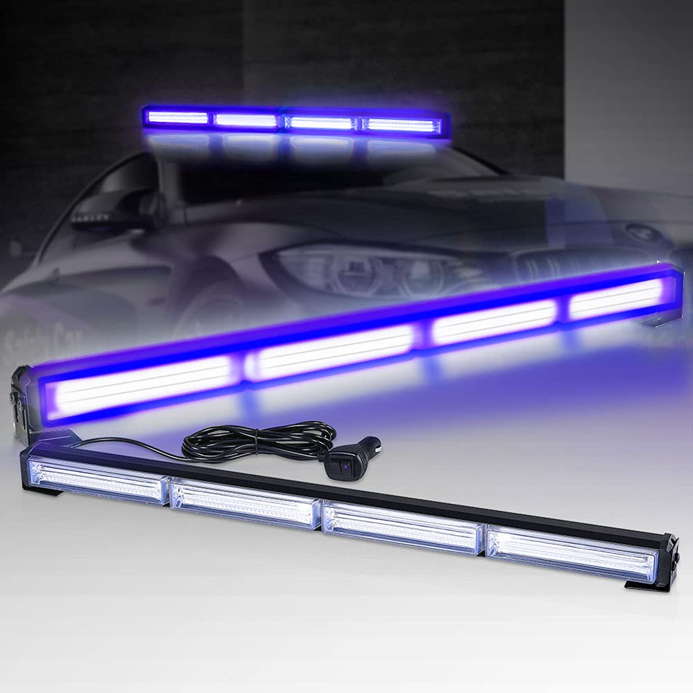 TSIALEE 24 Inch Blue LED Traffic Advisor Light Bar - 13 Modes Hazard Warning & Directional Safety Strobe Lights with Cigar Lighter for UTV, Trucks, SUV, ATV | Perfect for Off-Roading, Emergency Vehicles & Nighttime Visibility