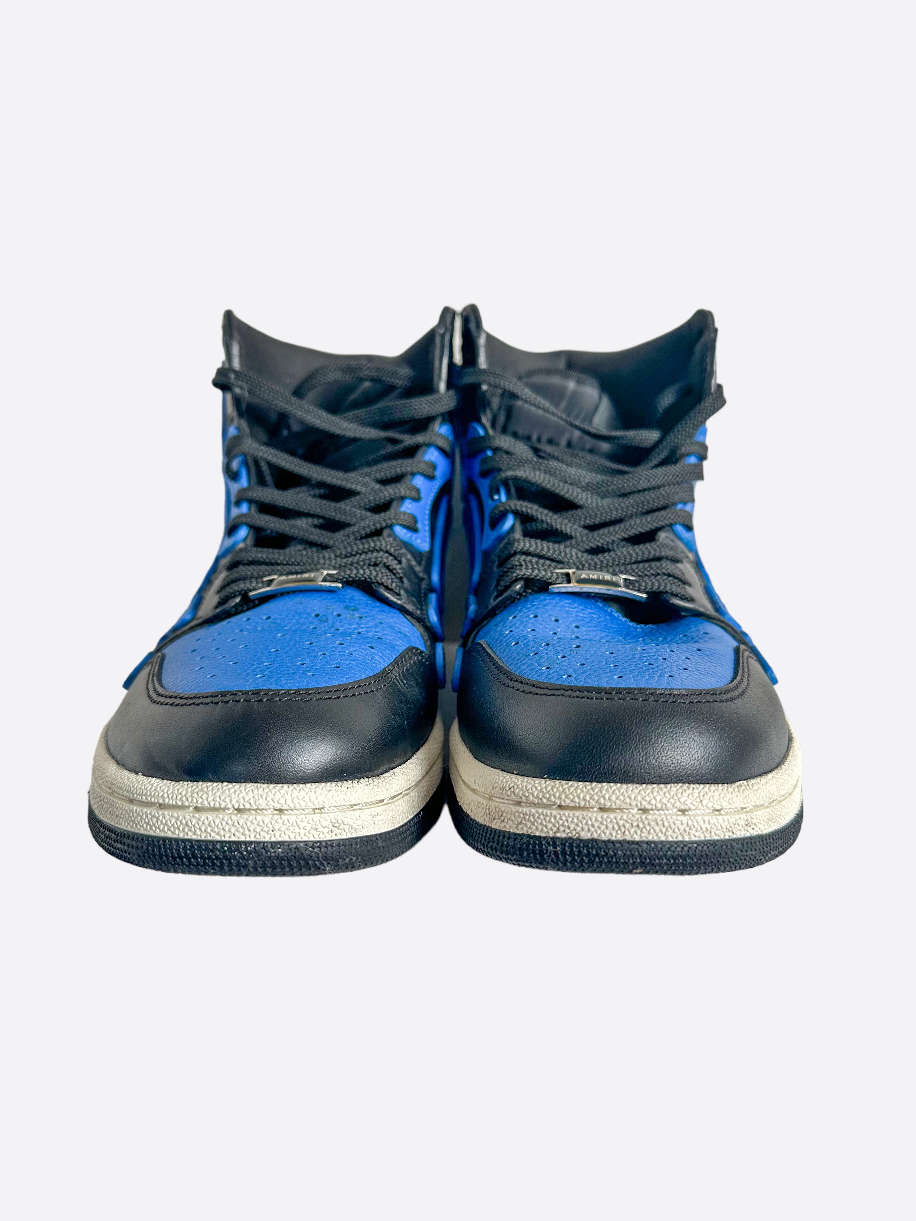 Amiri Black & Blue Skeleton High Top Sneakers for Men - Stylish Streetwear Fashion Shoes for Casual Wear & Night Out