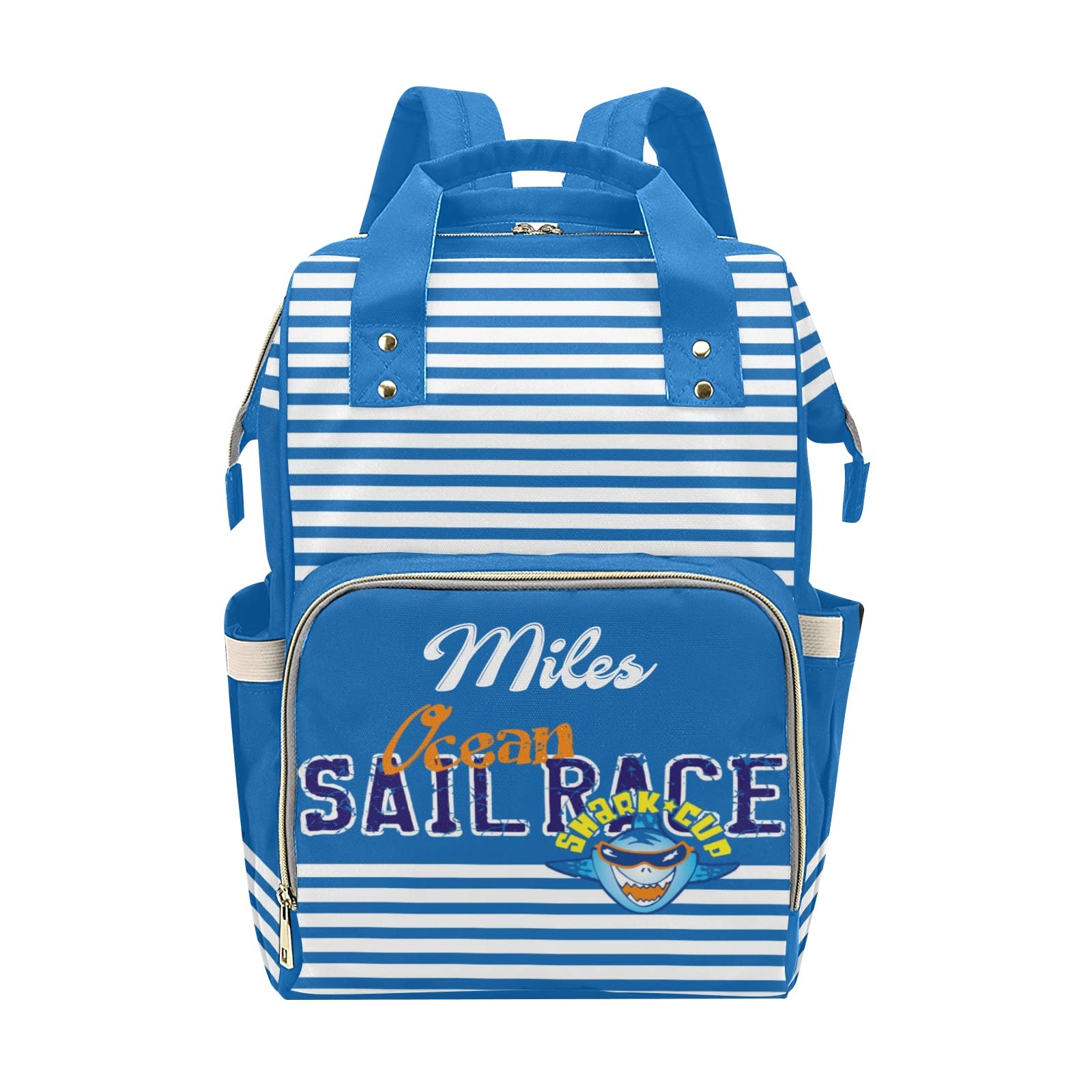 Custom Diaper Bag Backpack & Tote - Personalized Shark Race Design - Perfect Baby Shower Gift for New Moms - Ideal for Travel, Daycare & Family Outings