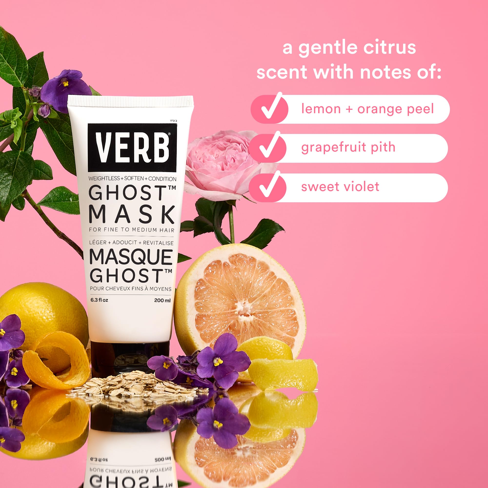VERB Ghost Hair Mask - Vegan Deep Conditioning Treatment for Damaged Hair - Hydrating Hair Repair Mask with Moringa Oil to Defrizz & Boost Shine (6.3 fl oz) - Perfect for Dry, Frizzy Hair at Home or Salon Use