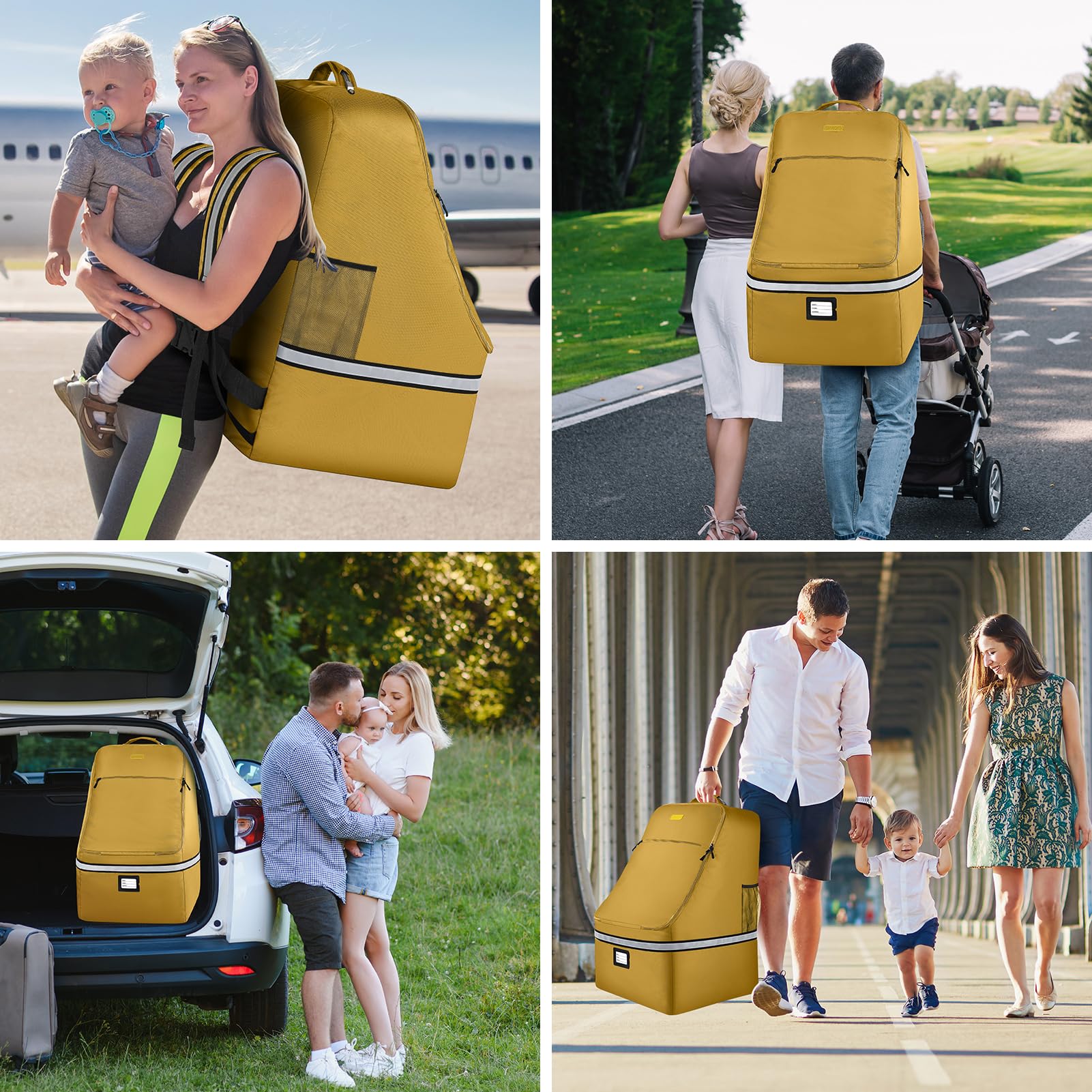 SINVICKO Large Car Seat Travel Backpack - Durable Car Seat Carrier Bag for Airplane, Gate Check & Infant Seat Protection | Perfect for Air Travel, Road Trips & Storage