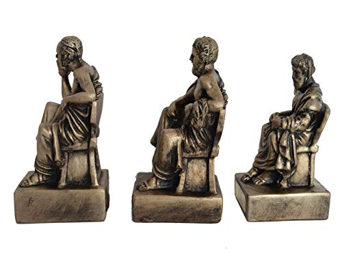 Bronze Socrates Aristotle Plato Statues - Ancient Greek Philosophers Sculpture Set - Perfect for Home Office Decor, Classroom Display, and Philosophy Lovers Gift