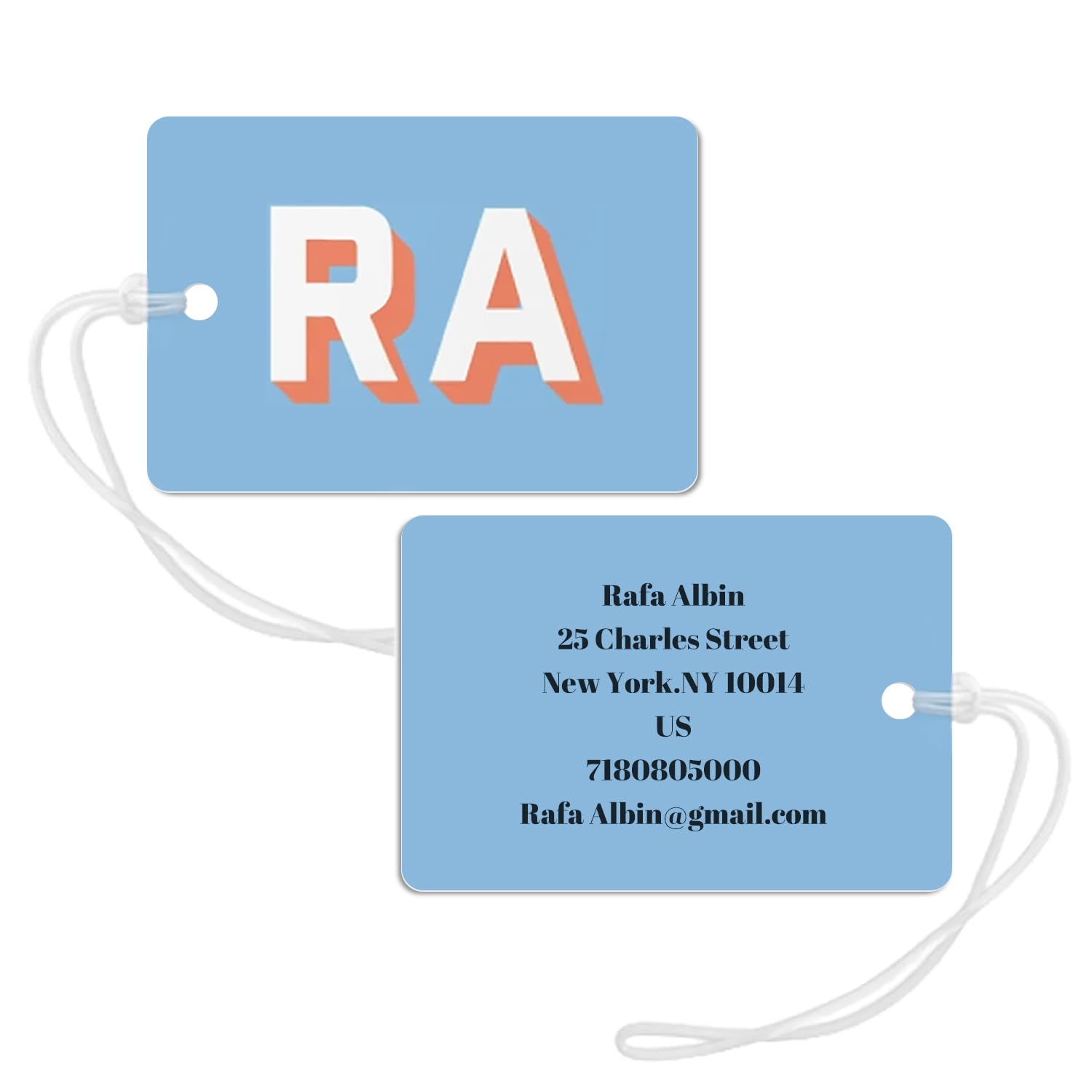Custom Colorful Luggage Tags - Personalized Two-Sided ID Tags with Name & Initials - Durable Suitcase Travel Tags for Airports - Alphabet Letter Sport Bag ID Tags for Travel, Business Trips & Vacation