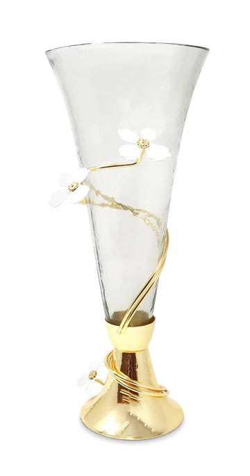 16x6.5 Inch Glass Vase with Elegant Flower Design - Perfect for Home Decor, Wedding Centerpieces, and Floral Arrangements