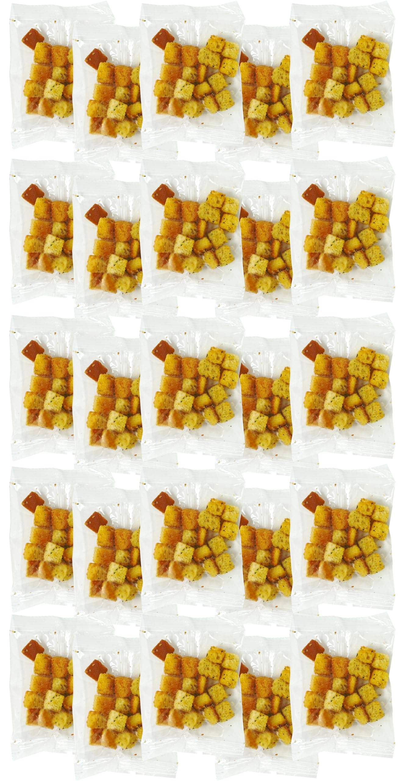 25-Pack Mini Seasoned Croutons - Perfect for Soups & Salads | Individual Portion Packs for Restaurants, Catering & Home Use
