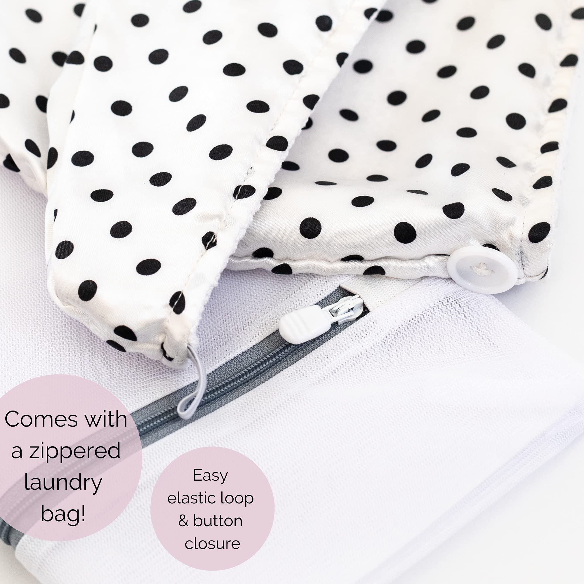 Polka Dot Reversible Satin Hair Towel Wrap for Women - Soft & Absorbent Hair Turban for Drying Wet Hair - Perfect for Shower, Spa, Salon & Home Use