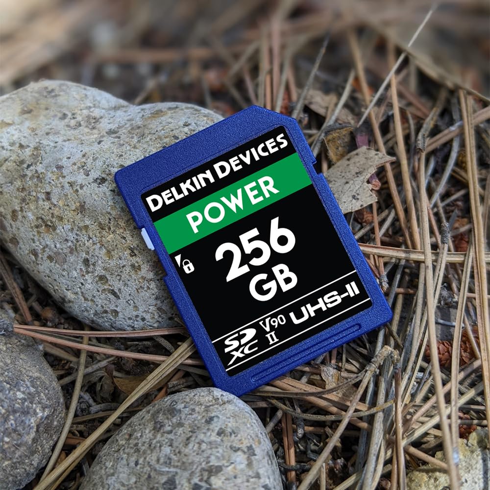 Delkin Devices 256GB POWER SDXC UHS-II V90 Memory Card - High Speed 300MB/s for 4K/8K Video, DSLR & Mirrorless Cameras - DDSDG2000256 - Perfect for Professional Photography & Videography