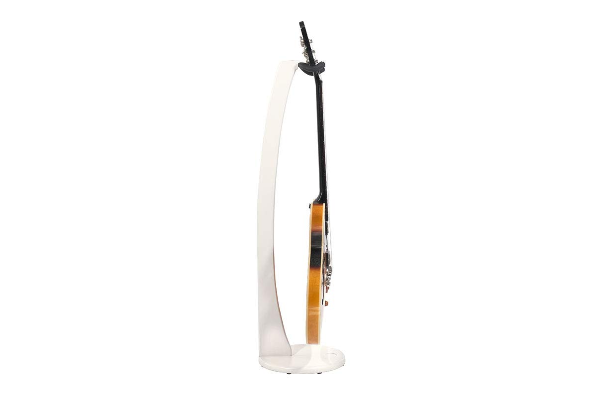 Premium Ruach GS-1 Wooden Guitar Stand - Universal Holder for Acoustic & Electric Guitars (White) - Perfect for Home, Studio & Stage Use