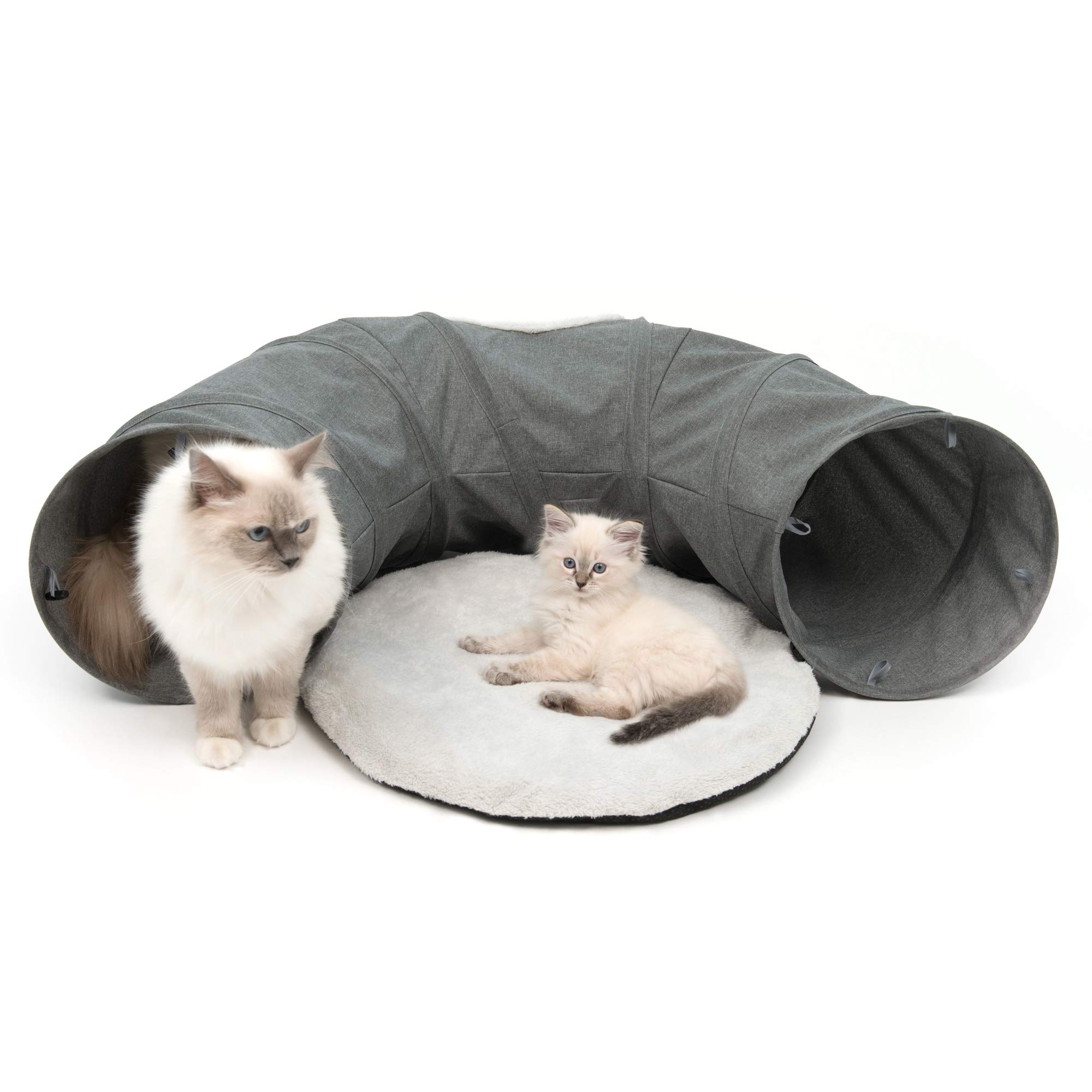 Catit Vesper Cat Tunnel - Interactive Cat Toy for Indoor Play, Grey (Model 41996) | Fun Hideaway & Exercise for Kittens & Adult Cats