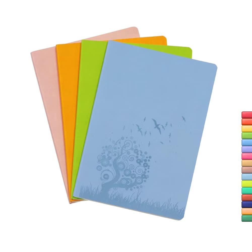 SINOBAND B6 4-Pack Mini PU Leather Notebook Set - Colorful Writing Journal, Travel Diary & Daily Notepad for School, Office & Gift (4 Random Colors) - Perfect for Note Taking, Planning & Creative Writing