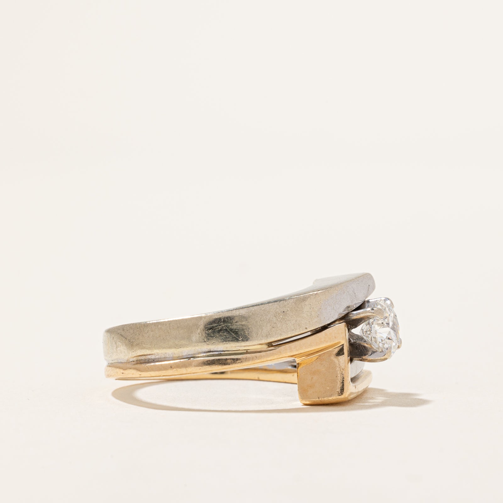 Birks' Two Tone Bypass Diamond Ring - 0.78 Carat Diamond Engagement Ring for Women - Size 9.5 - Perfect for Proposals, Anniversaries & Special Occasions