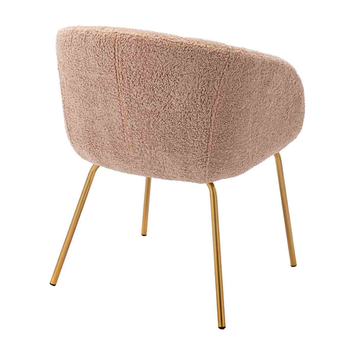 Luxury Avalon Fur Dining Arm Chair - Soft Faux Fur Upholstered Dining Chair for Elegant Home Decor - Perfect for Dining Rooms, Living Rooms, and Cozy Spaces