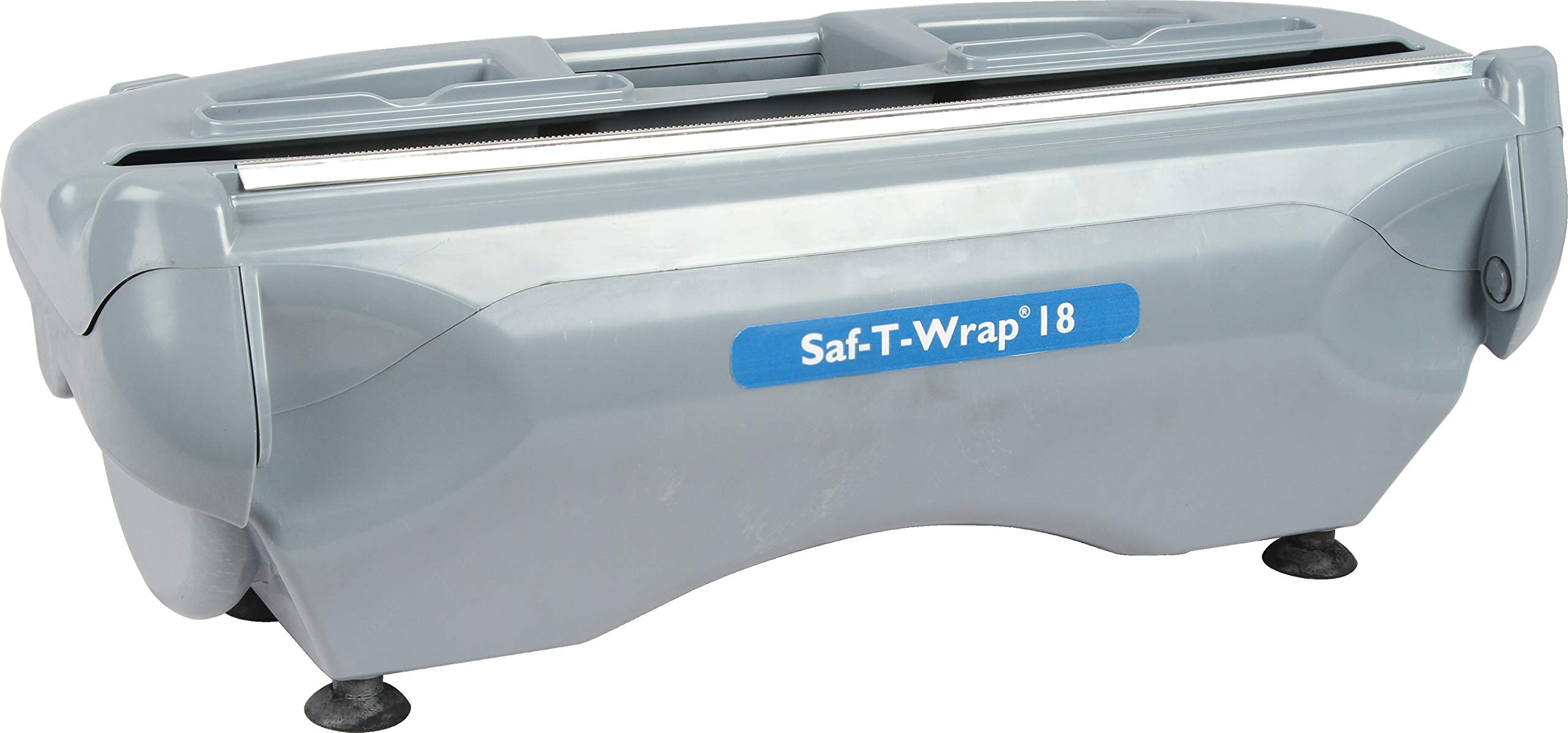 San Jamar Saf-T-Wrap Commercial Plastic Wrap & Foil Dispenser - 18 Inch Gray for Kitchens, Bakeries, Restaurants | Heavy-Duty Food Storage Solution for Food Prep, Catering & Bulk Packaging