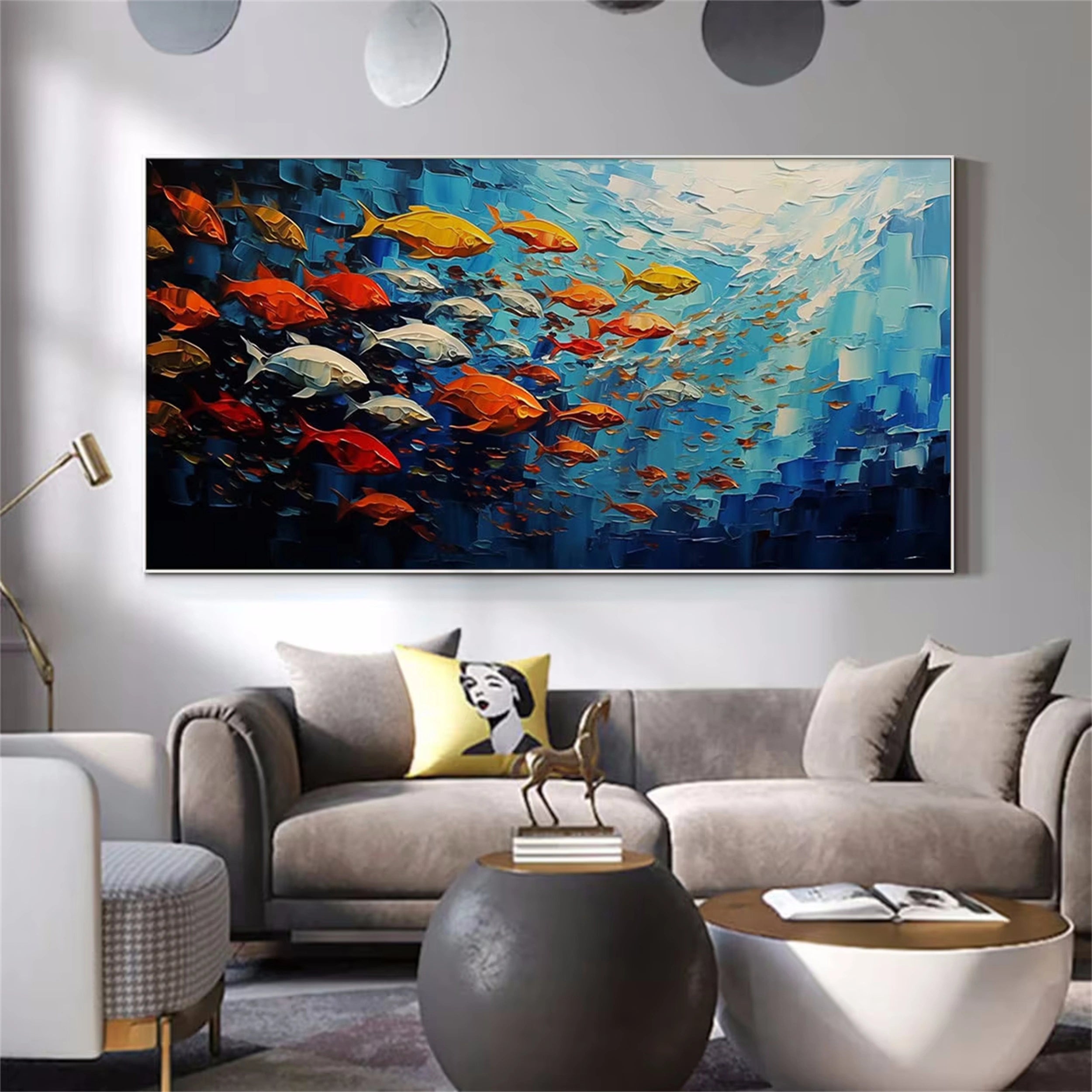 Ocean And Sky Painting #OS 101 - Handmade Canvas Wall Art for Home & Office Decor - Perfect for Living Room, Bedroom, or Office Wall Decor
