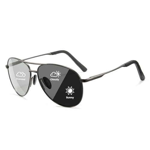 07-photochromic Aviator Sunglasses-gunmetal Frame