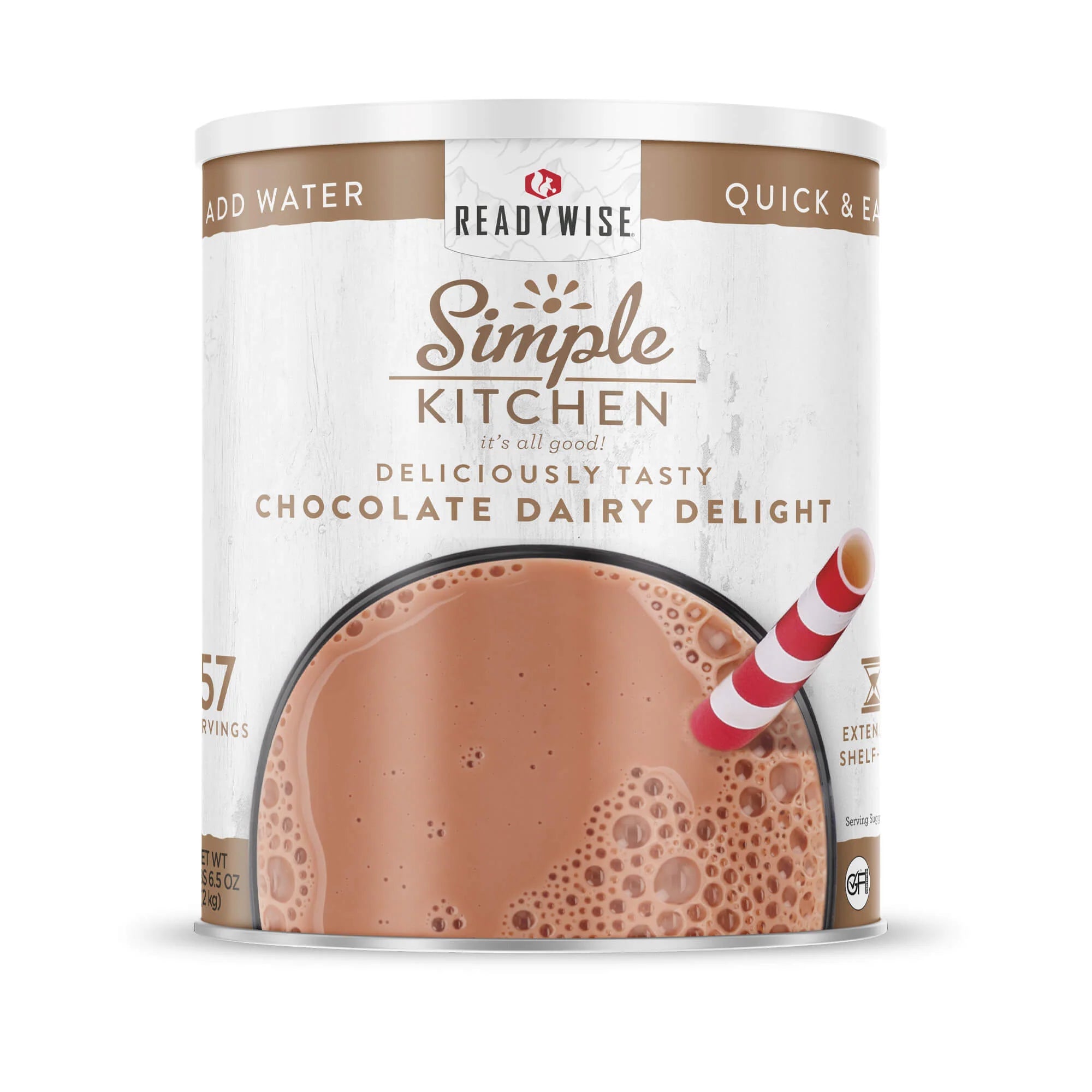 ReadyWise Simple Kitchen Chocolate Dairy Delight 57 Serving Can - Emergency Food Supply, Camping & Survival Essentials, Long Shelf Life Snacks for Outdoor Adventures