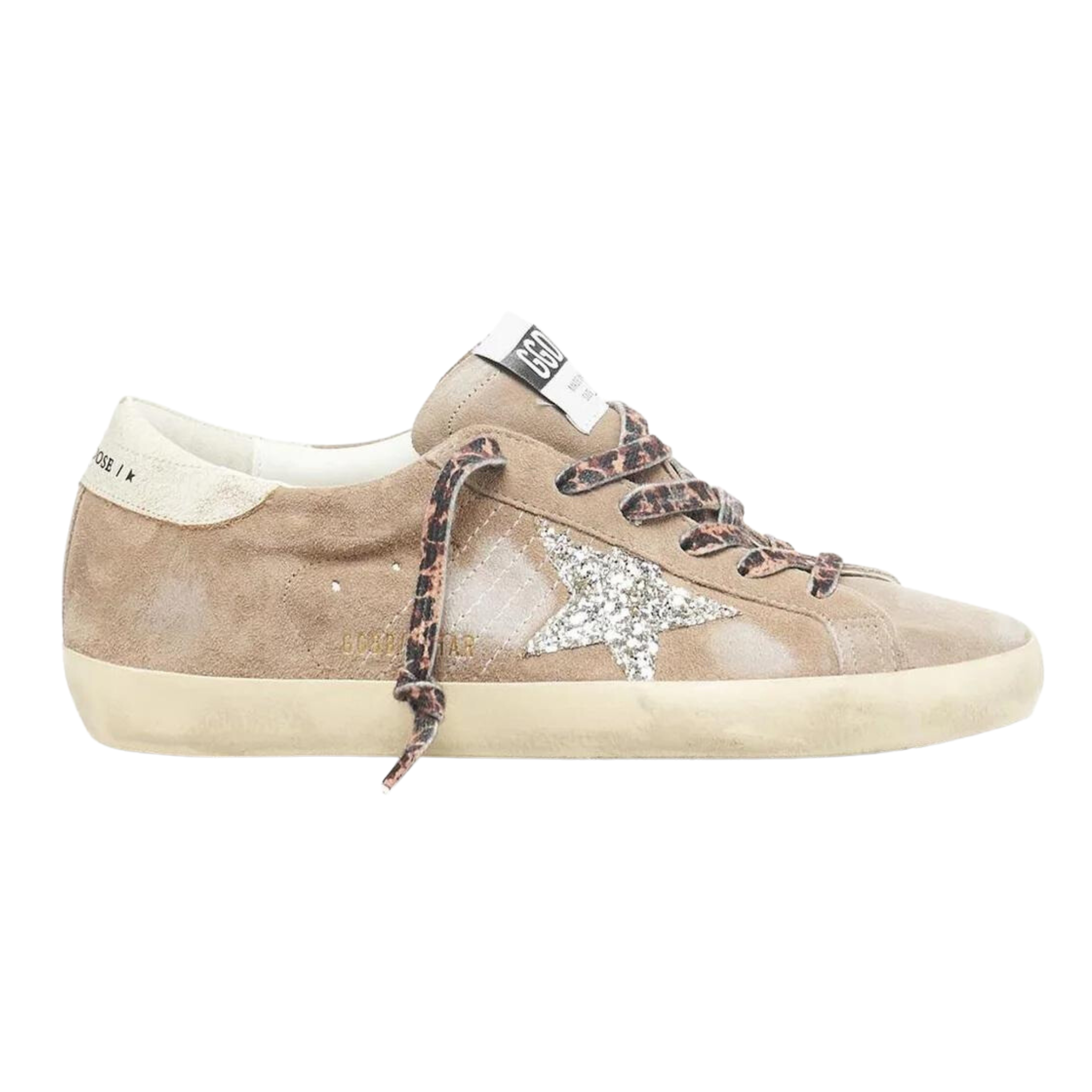 Adidas Brown Suede Superstar Glitter Star Sneakers - Women's Casual Fashion Shoes for Daily Wear & Street Style