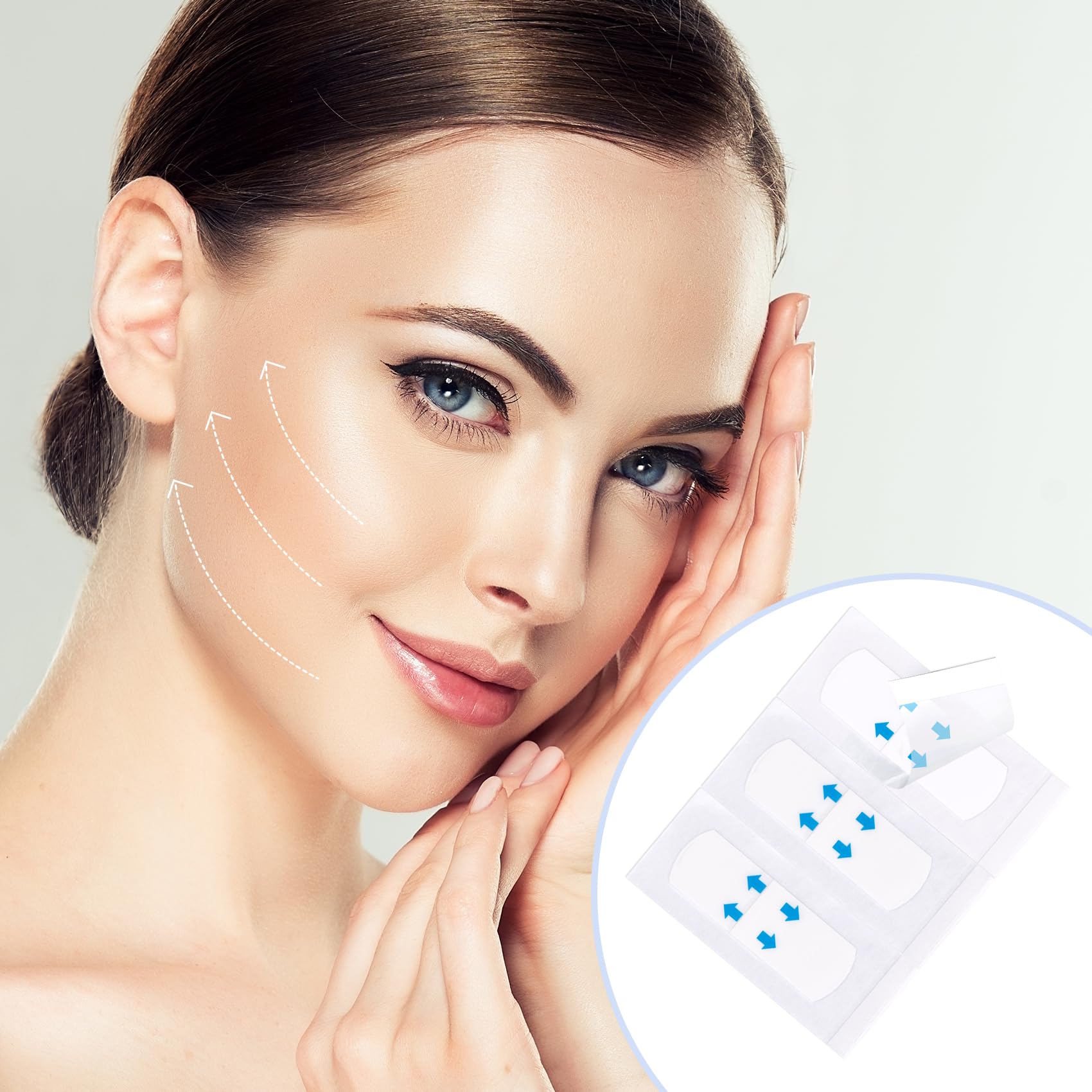 PAGOW 100 Pcs Invisible Face Lift Tape - Instant Facelift & Neck Lift Tape for Sagging Skin, Double Chin & Eye Wrinkles - Reusable Beauty Tape for Instant Tightening (Perfect for Parties, Weddings & Daily Skin Care)