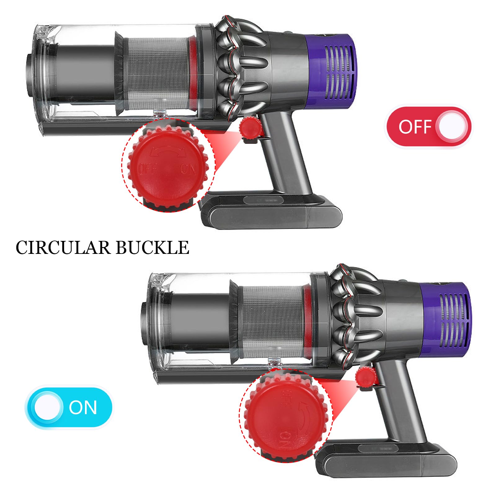 Dyson V6 V7 V8 V10 V11 V15 Vacuum Cleaner Push Button Trigger Lock Replacement Part - Compatible Accessory for Easy Cleaning | Perfect for Home, Office & Car Vacuuming