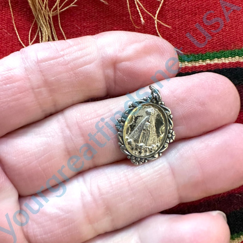 Tiny Time Worn 935 Fine Sterling Silver Devotional Pendant - Elegant Religious Jewelry for Daily Wear & Special Occasions