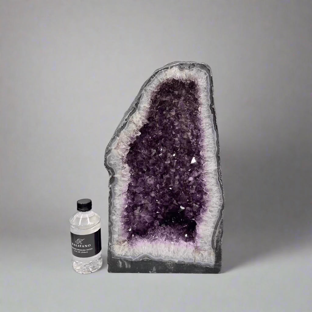 Natural Brazilian Amethyst Geode Cathedral - Large 17-44 lbs | Healing Crystal Decor for Home, Office & Meditation Spaces