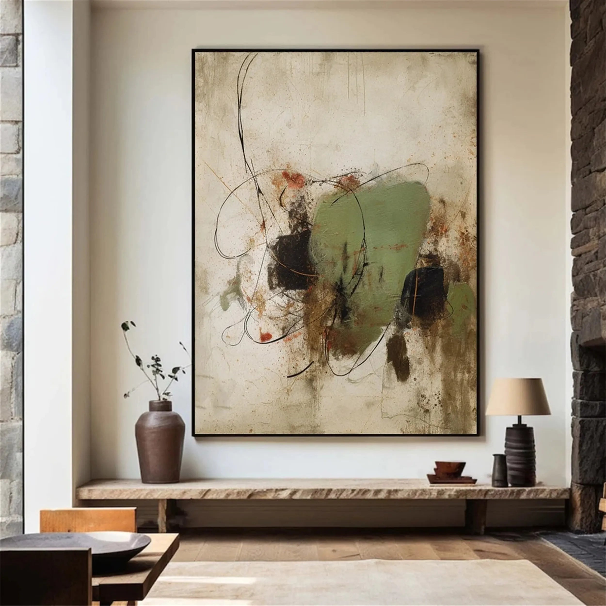 Abstract Painting #AB 110 - Modern Canvas Wall Art for Home & Office Decor | Perfect for Living Room, Bedroom, or Workspace