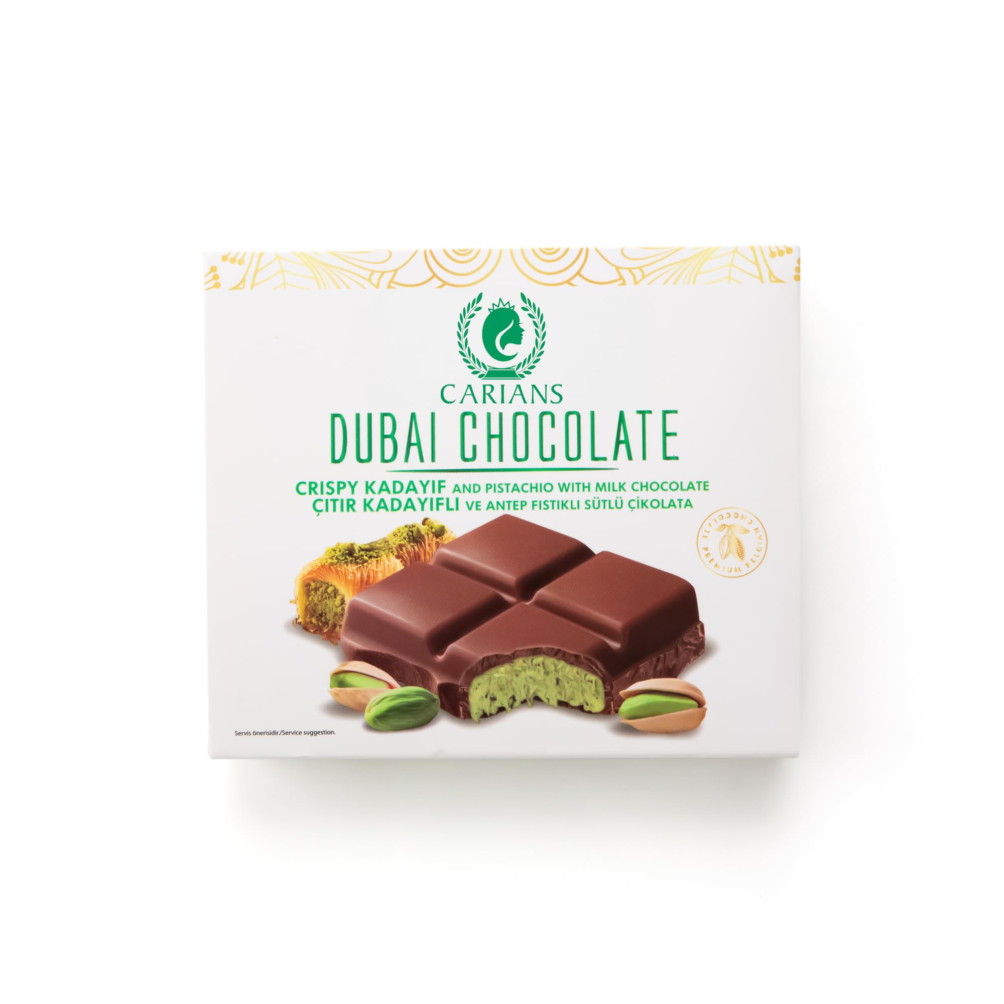 Premium Dubai Chocolate Bar - Crispy Kunafa & Pistachio Milk Chocolate - Luxury Gourmet Gift for Anniversary, Birthday, Valentine's Day - Perfect for Romantic Gifts, Corporate Events & Special Occasions