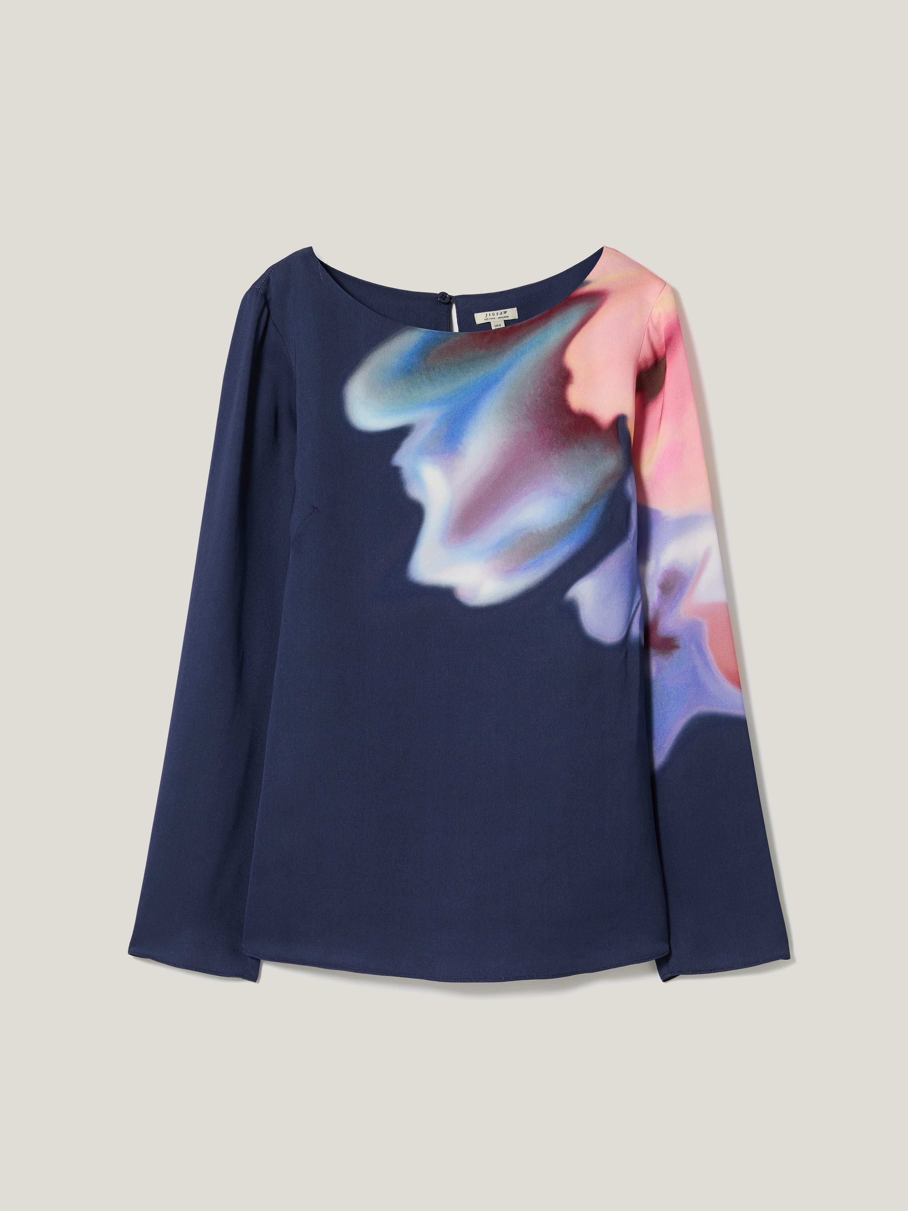 Dreamy Floral Boat Neck Top for Women - Navy Blue Flowy Blouse | Perfect for Casual Outings, Date Nights & Summer Vacations