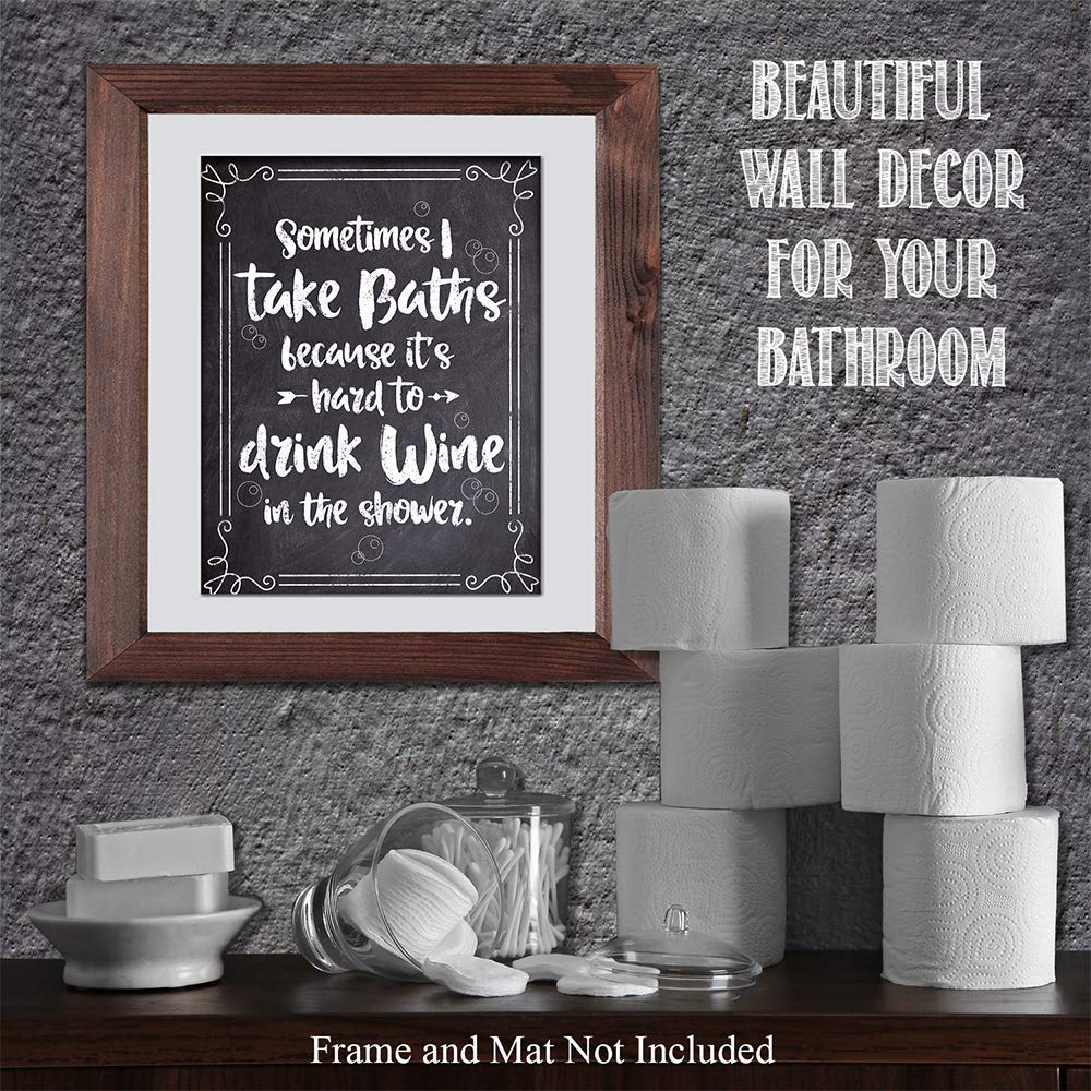 Funny Wine Lover Print - 11x14 Unframed Bathroom & Kitchen Decor - Perfect for Wine Bars, Pantry Display & Chalkboard-Style Home Decor | Great Gift for Wine Enthusiasts & Humor Lovers