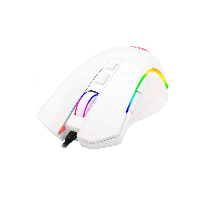 Redragon GRIFFIN M607 RGB Gaming Mouse - 7200 DPI, Ergonomic Design, 7 Programmable Buttons - Perfect for PC Gaming, Esports & Office Work (White)