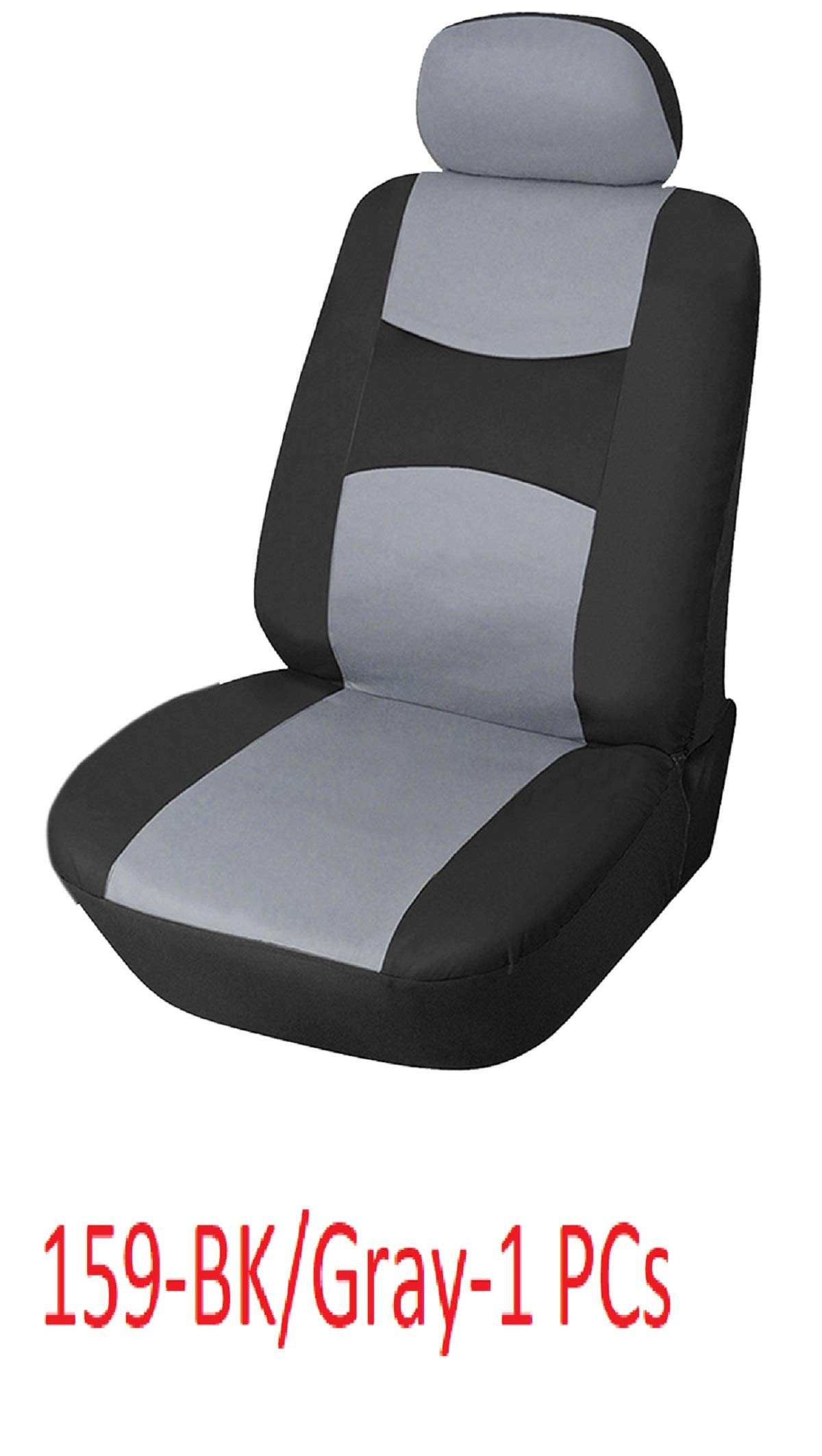 Universal Fit Protech PU Leather Car Seat Covers - Airbag Compatible for Most Cars, Trucks, Vans & SUVs (2-Piece Set, Black/Gray) - Protect & Upgrade Your Vehicle Interior