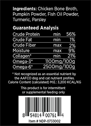 Nature's Diet Chicken Bone Broth Protein Powder for Dogs - 16oz with Pumpkin, Fish Oil & Turmeric (159 Servings) | Supports Joint Health & Digestion - Perfect for Senior Dogs & Post-Surgery Recovery
