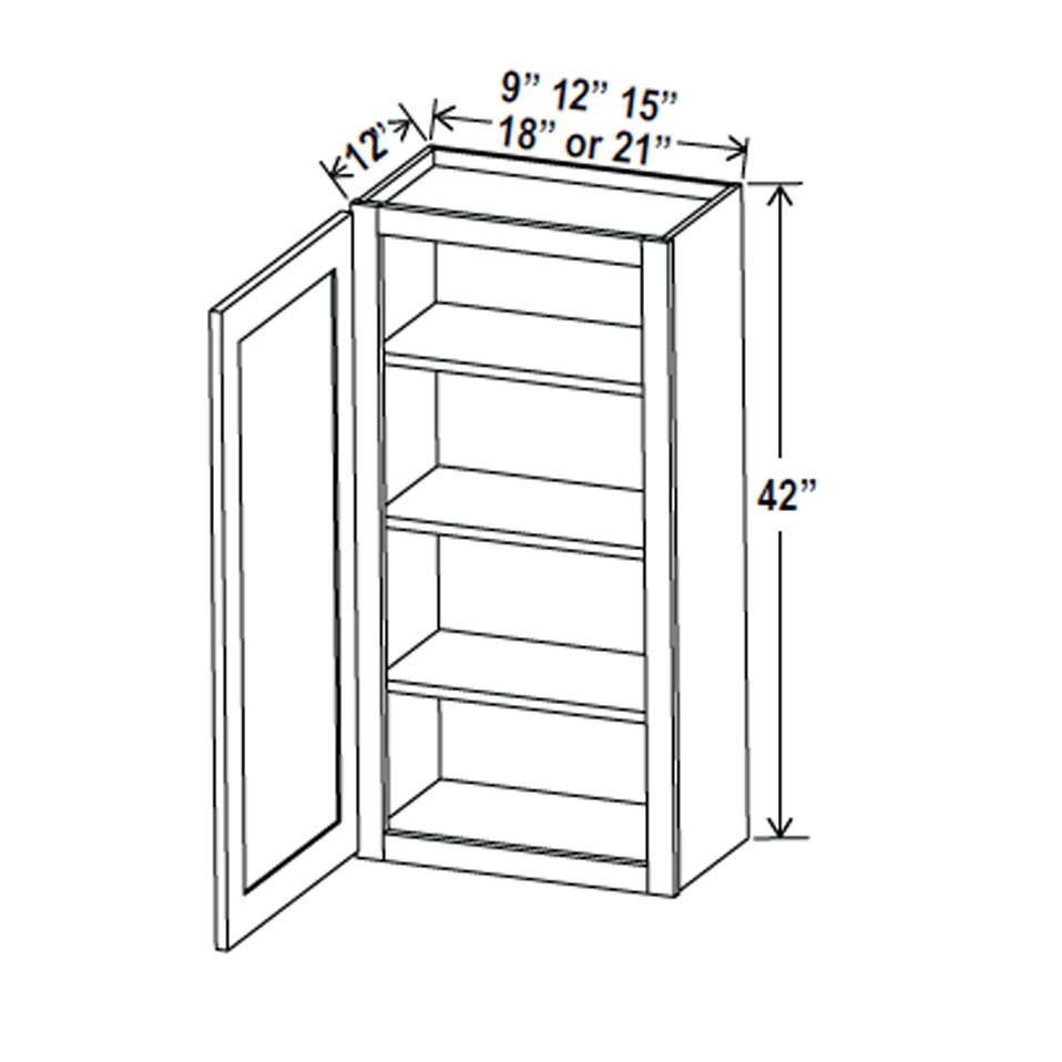 42 Inch White Wall Cabinet - 12W x 42H x 12D RTA Ready-to-Assemble Kitchen Storage for Bathroom, Laundry Room & Garage Organization