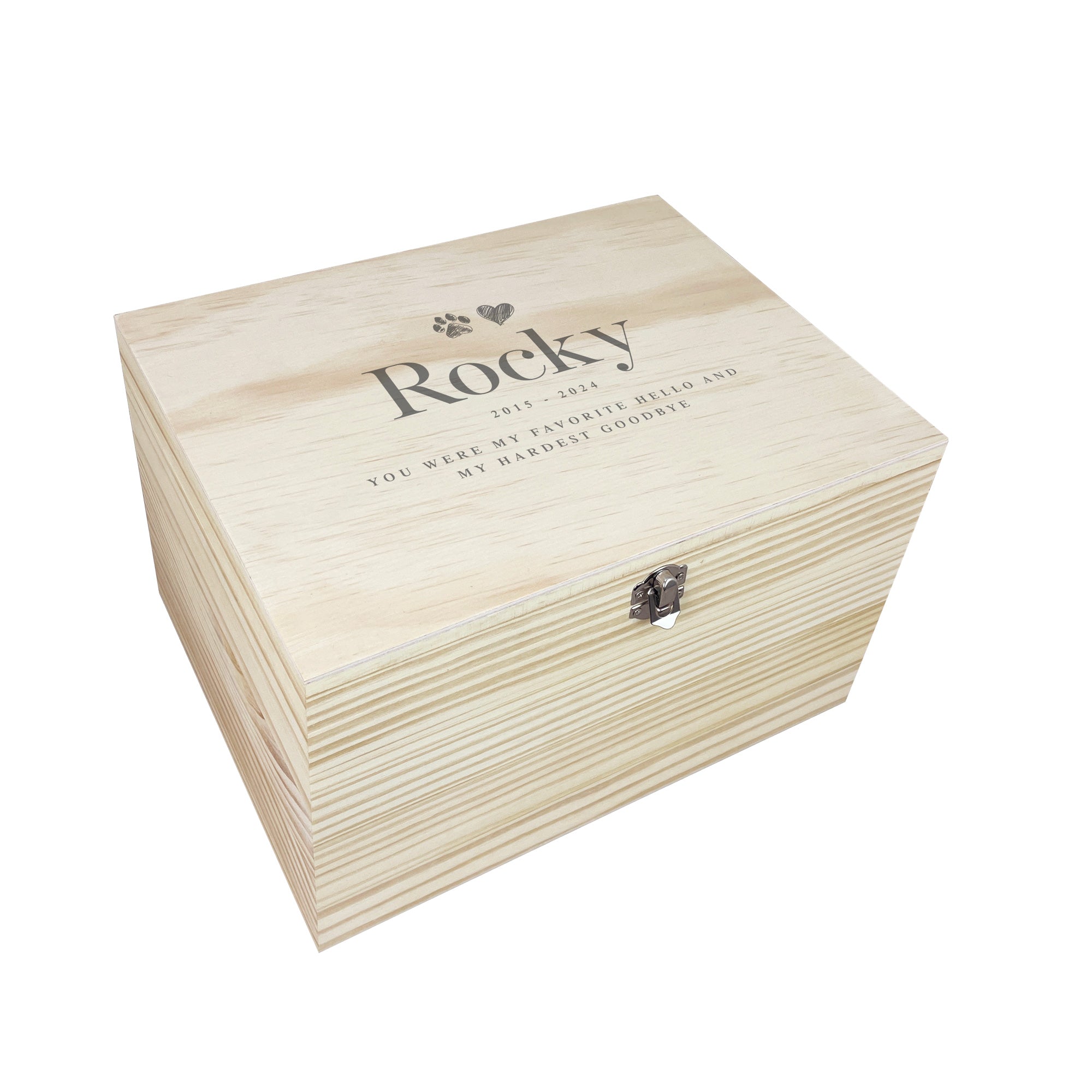 Personalized Pet Memorial Keepsake Box - Custom Sketch Engraved Wooden Urn for Dogs & Cats - 5 Sizes (16cm, 20cm, 26cm, 30cm, 36cm) - Perfect for Ashes Storage & Pet Loss Remembrance Gift