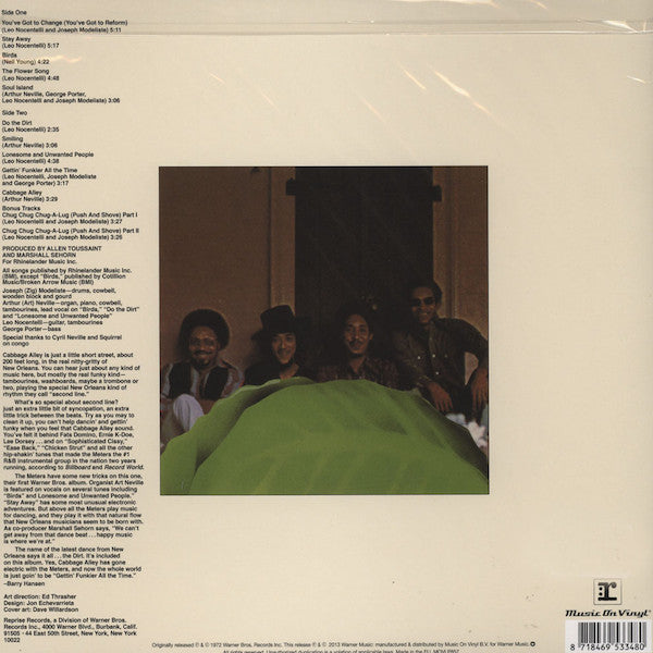 The Meters - Cabbage Alley Vinyl LP Album (Reissue, 180 Gram, Mint Condition) | Classic Funk Music for Collectors & Home Listening