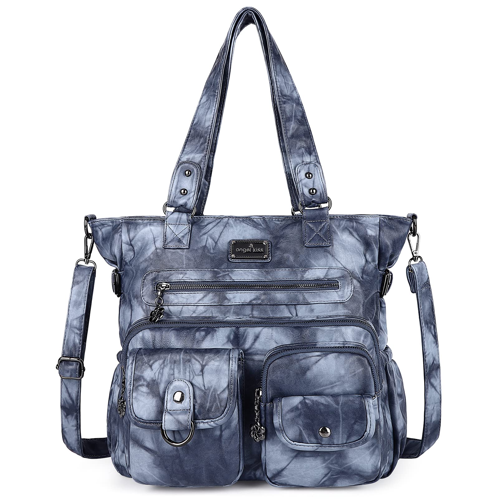 Angelkiss Women's PU Tote Shoulder Bag with Pockets - Perfect for Work & Travel