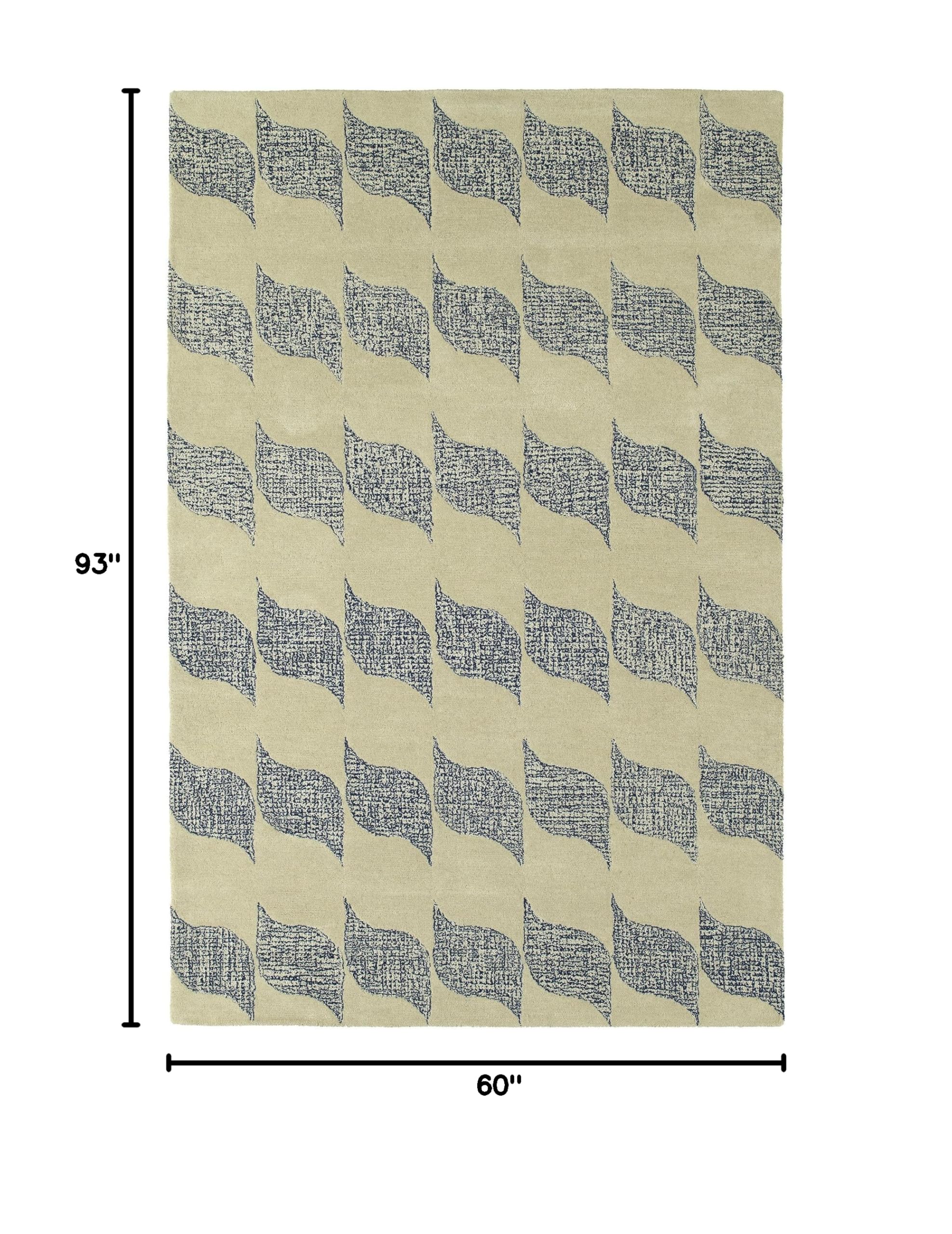Kaleen Stesso Collection Hand-Tufted Ivory Area Rug 5' x 7'9