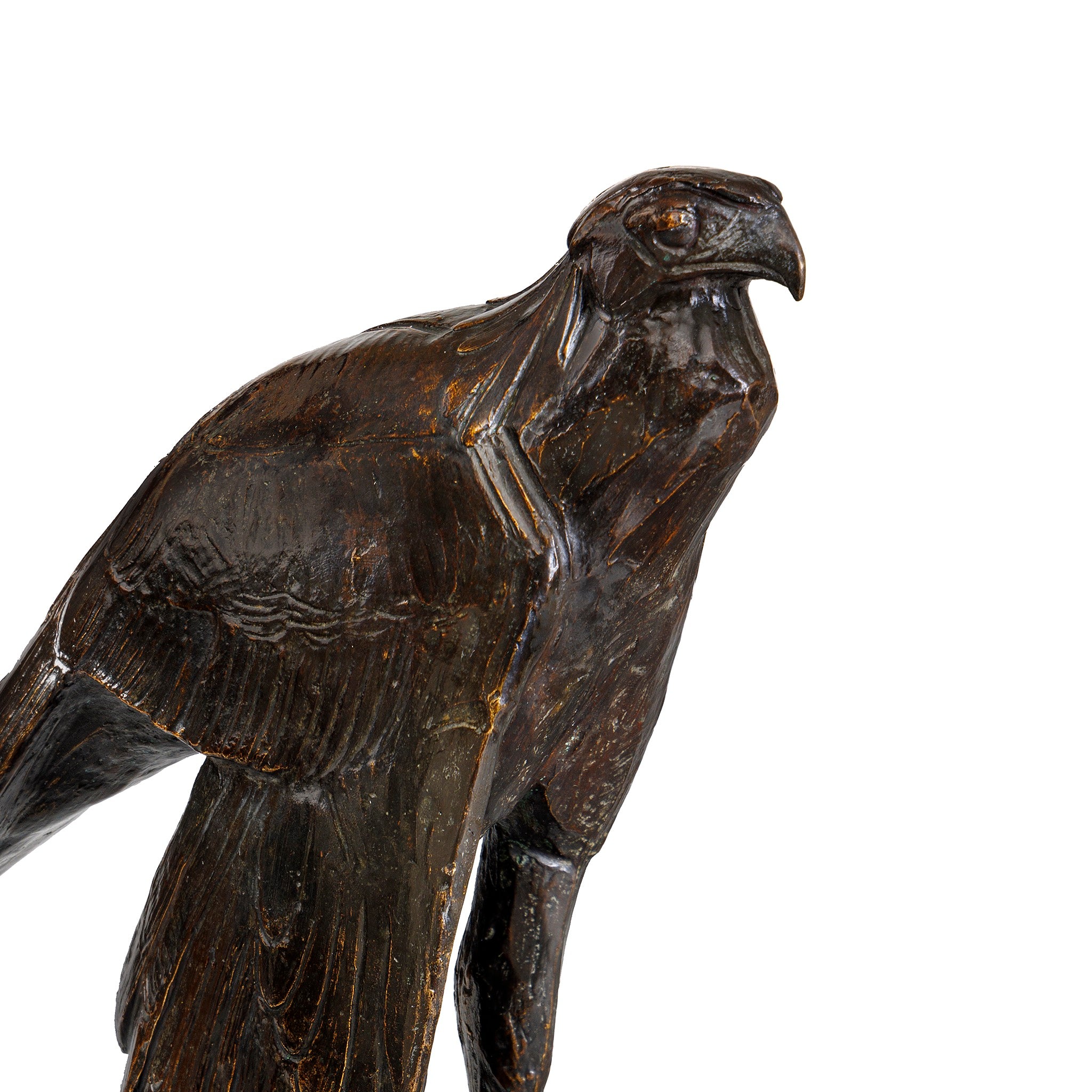 Rembrandt Bugatti Serpentaire Male Bronze Sculpture with Spread Wing - Elegant Home Decor, Office Art Piece, Luxury Gift for Collectors