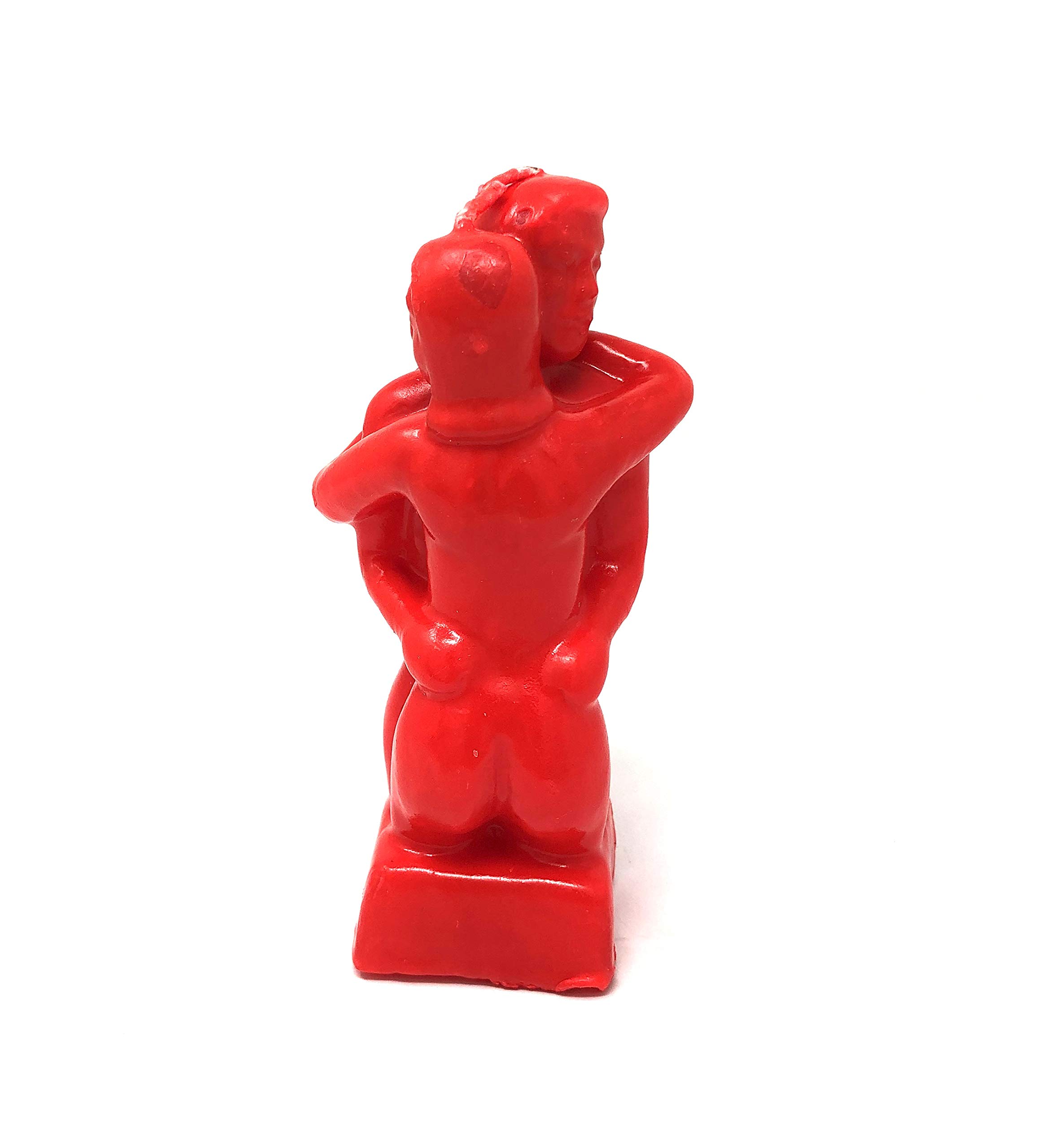 Handcrafted Romantic Couple Figurine Candle - Erotic Art Portrait Candle Mold for Valentine's Day, Anniversaries & Special Occasions - Decorative Home Decor for Bedroom, Bathroom & Romantic Dinners (Red)