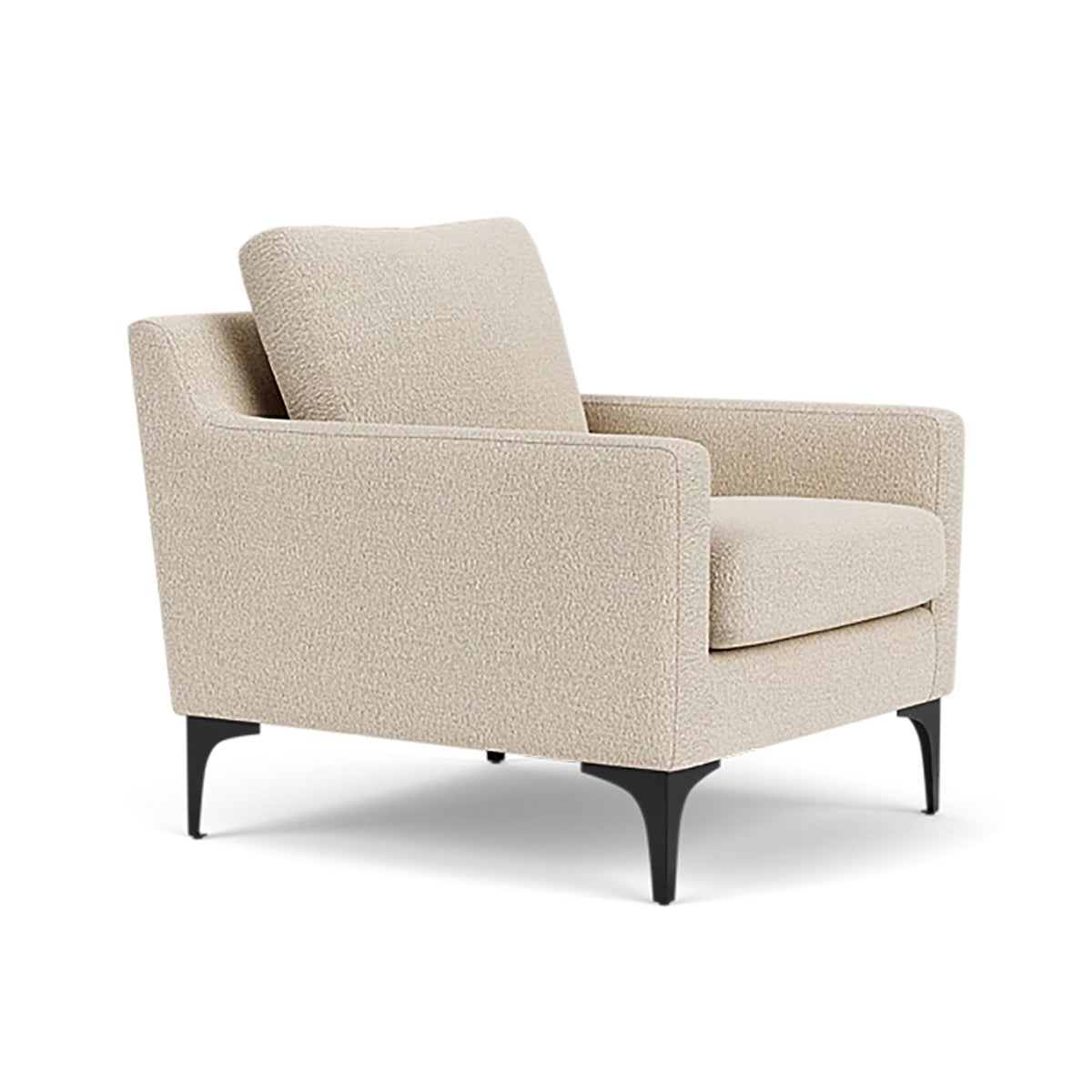 Astha Boucle Armchair - Modern Velvet Accent Chair for Living Room, Bedroom & Office - Soft Upholstered Lounge Chair with Solid Wood Legs - Stylish Home Decor for Cozy Reading Nook & Relaxation