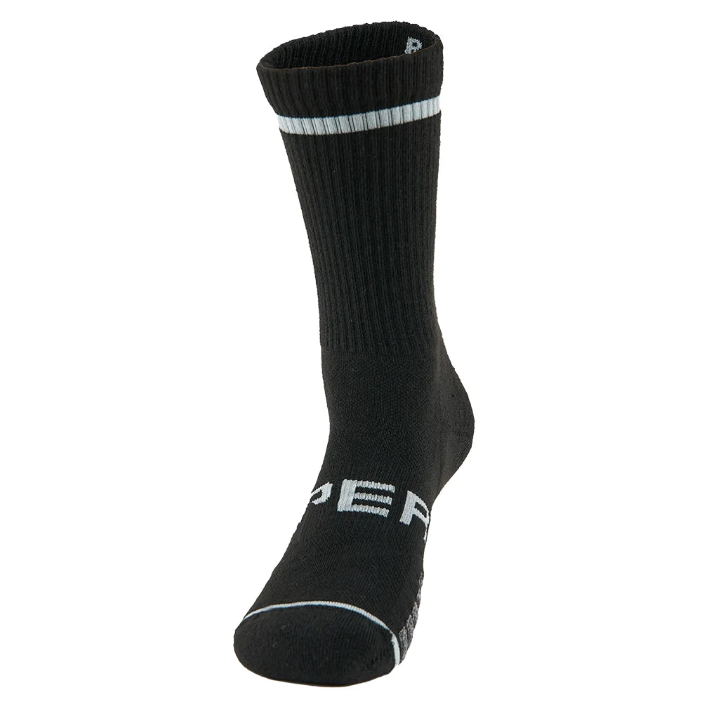 Experia Tennis Thin Cushion Crew Socks - Black (2 Pairs) | Breathable & Comfortable Athletic Socks for Men & Women | Perfect for Tennis, Running & Gym Workouts