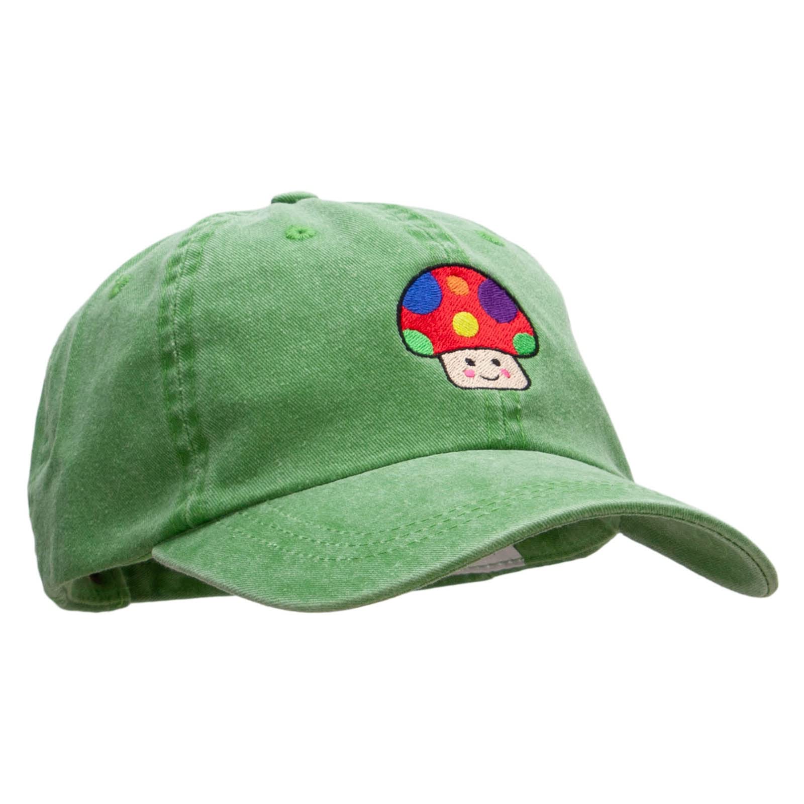 Vintage Red Mushroom Embroidered Pigment-Dyed Washed Cotton Baseball Cap - Perfect for Outdoor Activities, Streetwear & Casual Fashion
