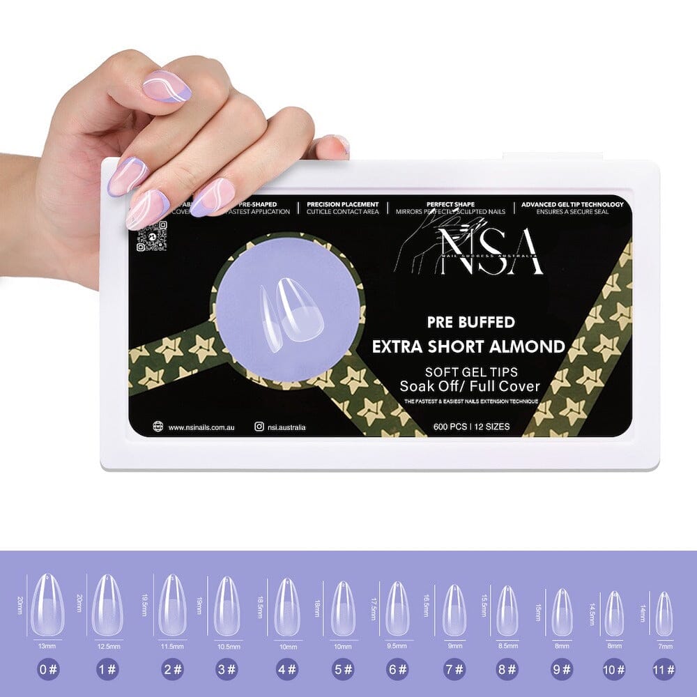 Gel Nail Extensions - Pre Buffed Tips for Strong & Natural-Looking Nails | Perfect for DIY Manicures & Salon Quality Results