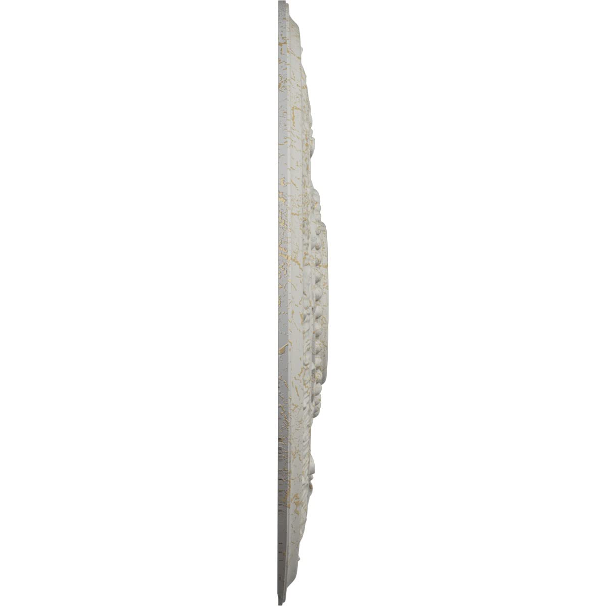 Ekena Millwork CM30TEPCC 30 5/8 Inch Round Tellson Ceiling Medallion - Hand-Painted Pottery Cream Crackle Finish, 2 1/2 Inch Projection, Fits 6 3/4 Inch Canopies - Perfect for Dining Room, Foyer & Bedroom Ceiling Decor